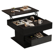 Logidon Salontafel 70x70 cm met draaibaar blad en lade zwart