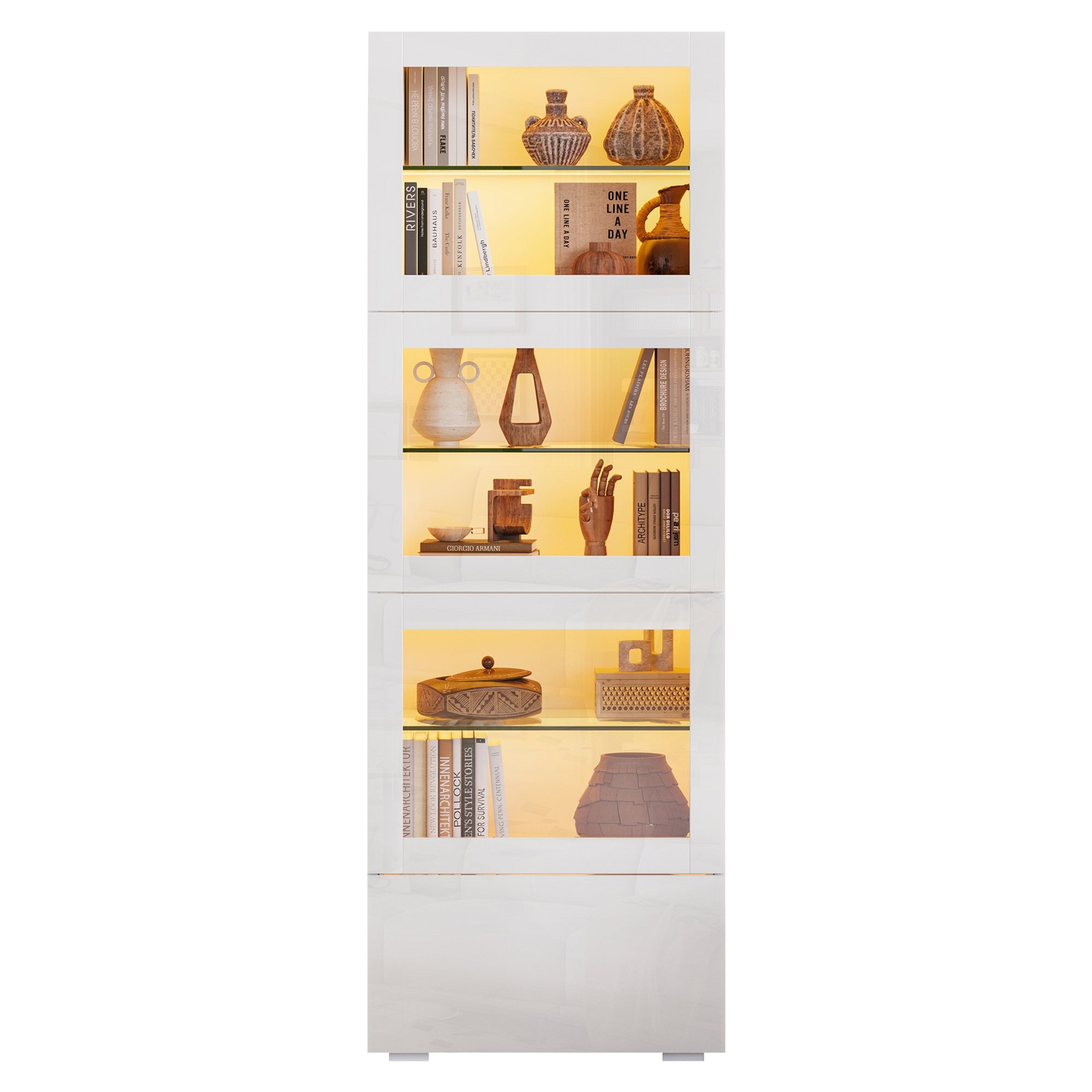Logidon vitrine 60x40x173 cm wit hoogglans LED verlichting