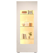 Logidon hoogglans vitrinekast 70x40x173 cm wit met LED-verlichting