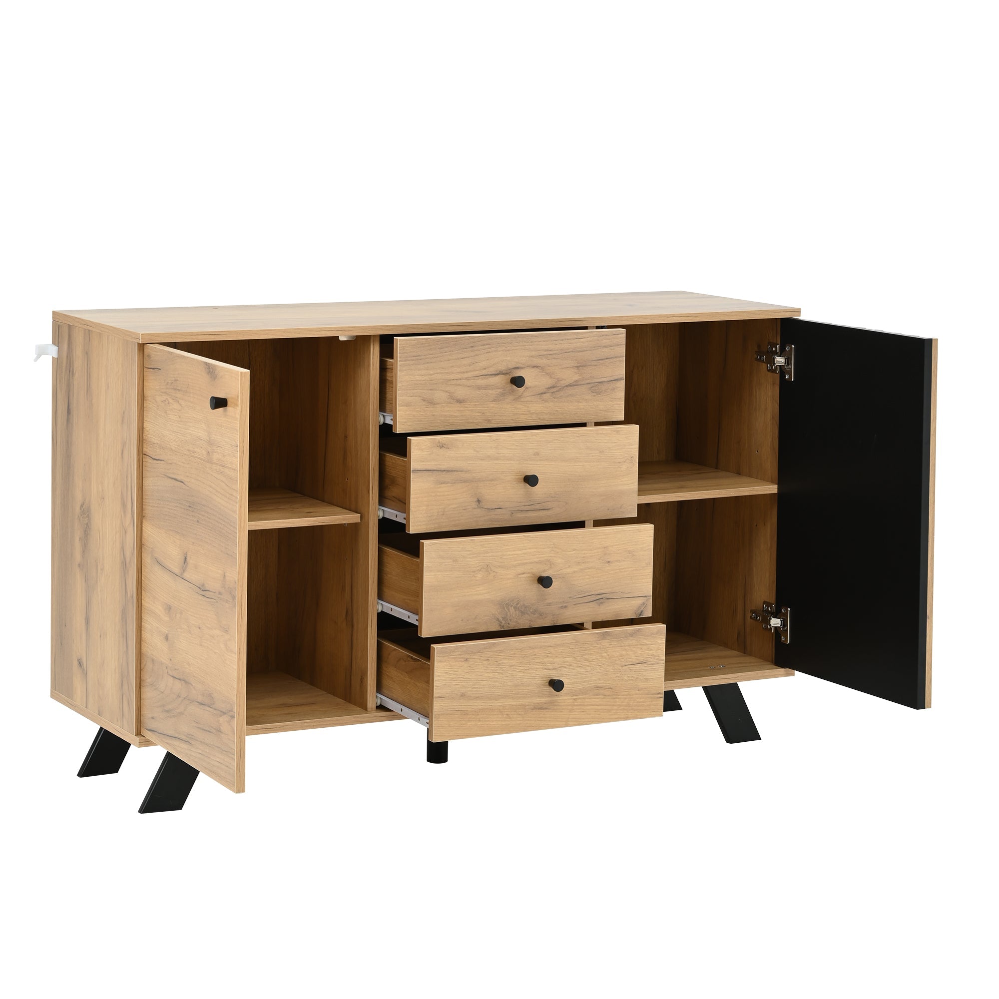 Logidon sideboard 120x38x75cm 4 drawers 2 doors hollow design
