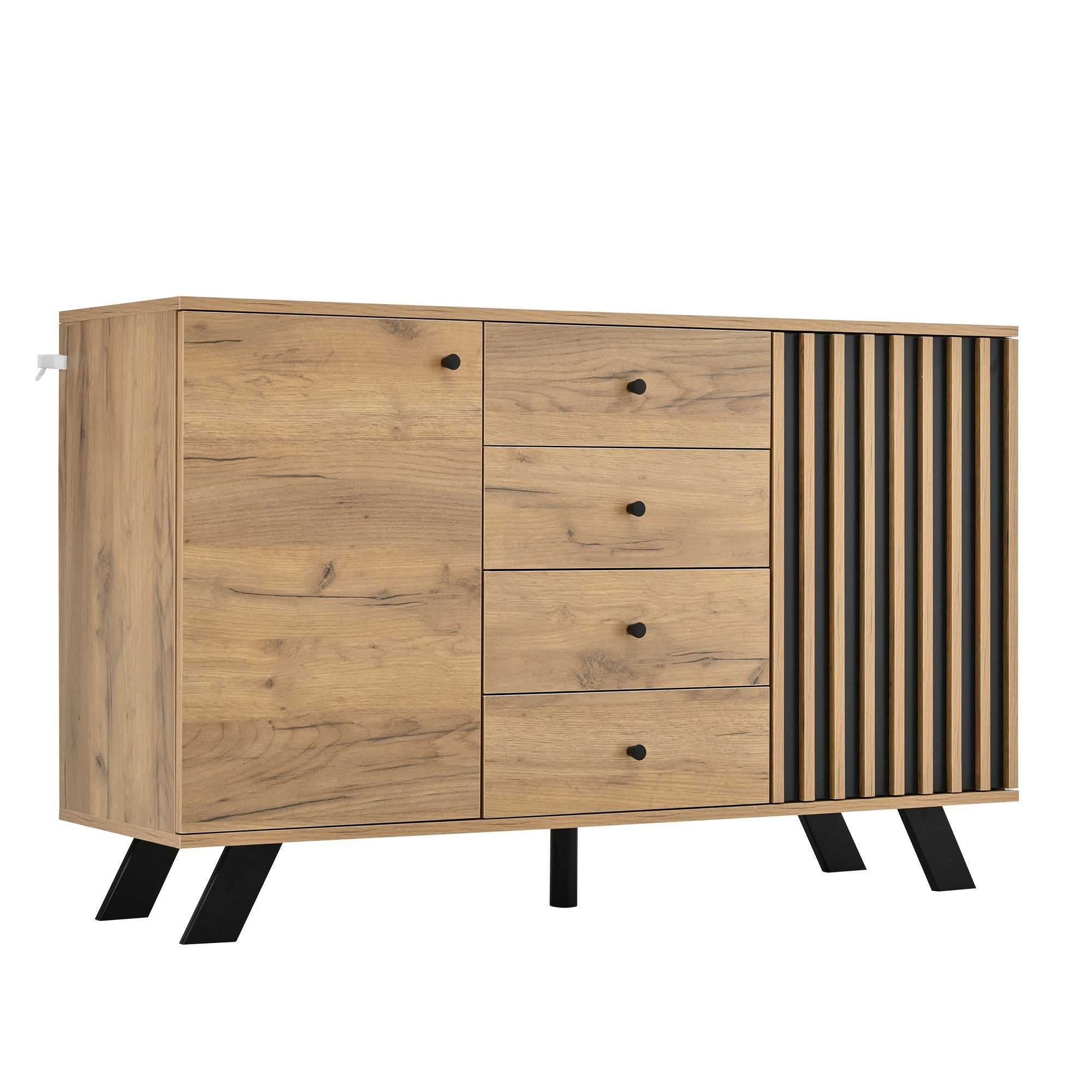 Logidon sideboard 120x38x75cm 4 drawers 2 doors hollow design