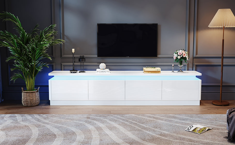 Logidon TV-meubel wit 180x34x40 cm met LED-verlichting 4 lades