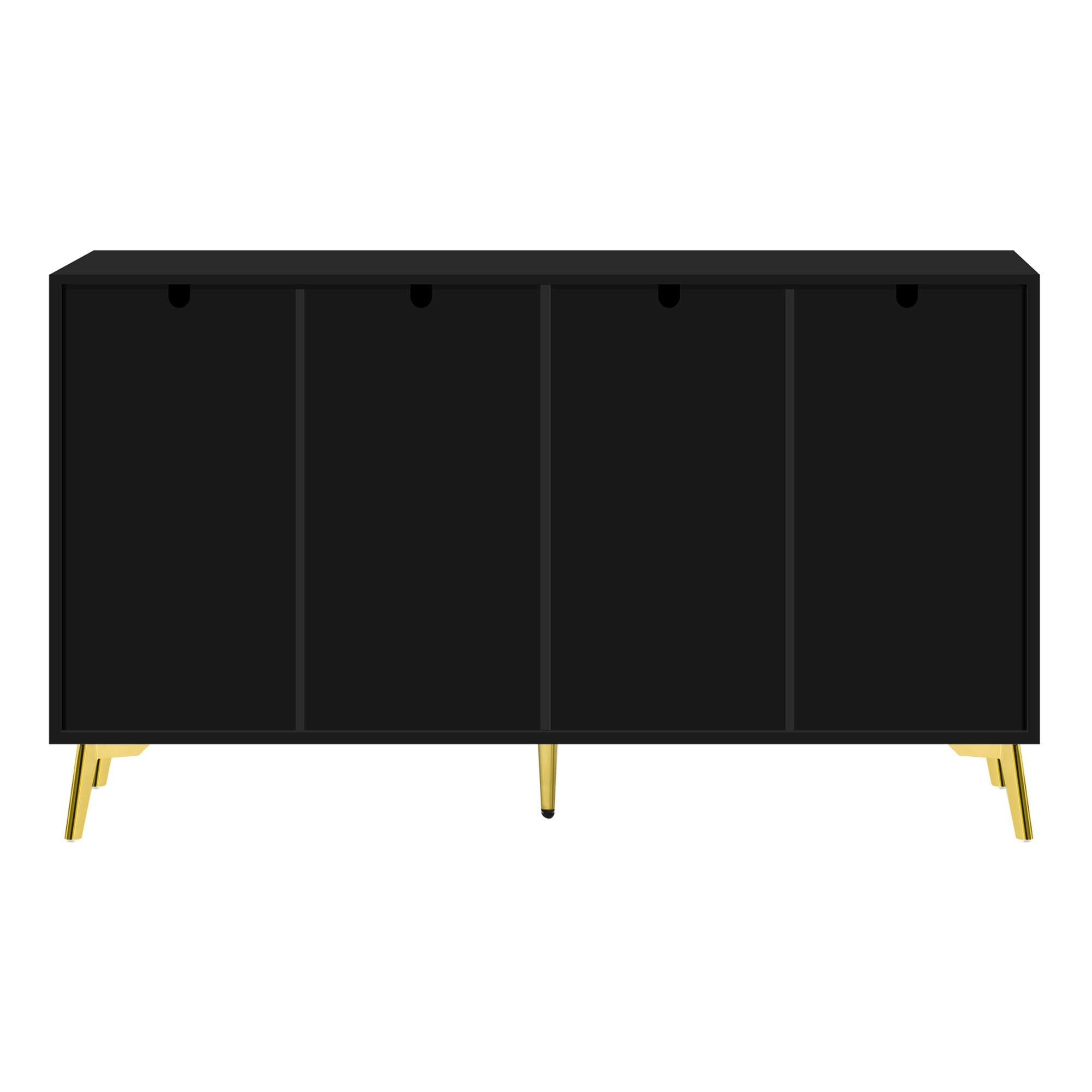 Logidon Dressoir Zwart met Gouden Handgrepen en Poten 140x37,8x82
