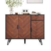 Logidon opbergkast dressoir zwart houtlook 90x30x71,5 cm