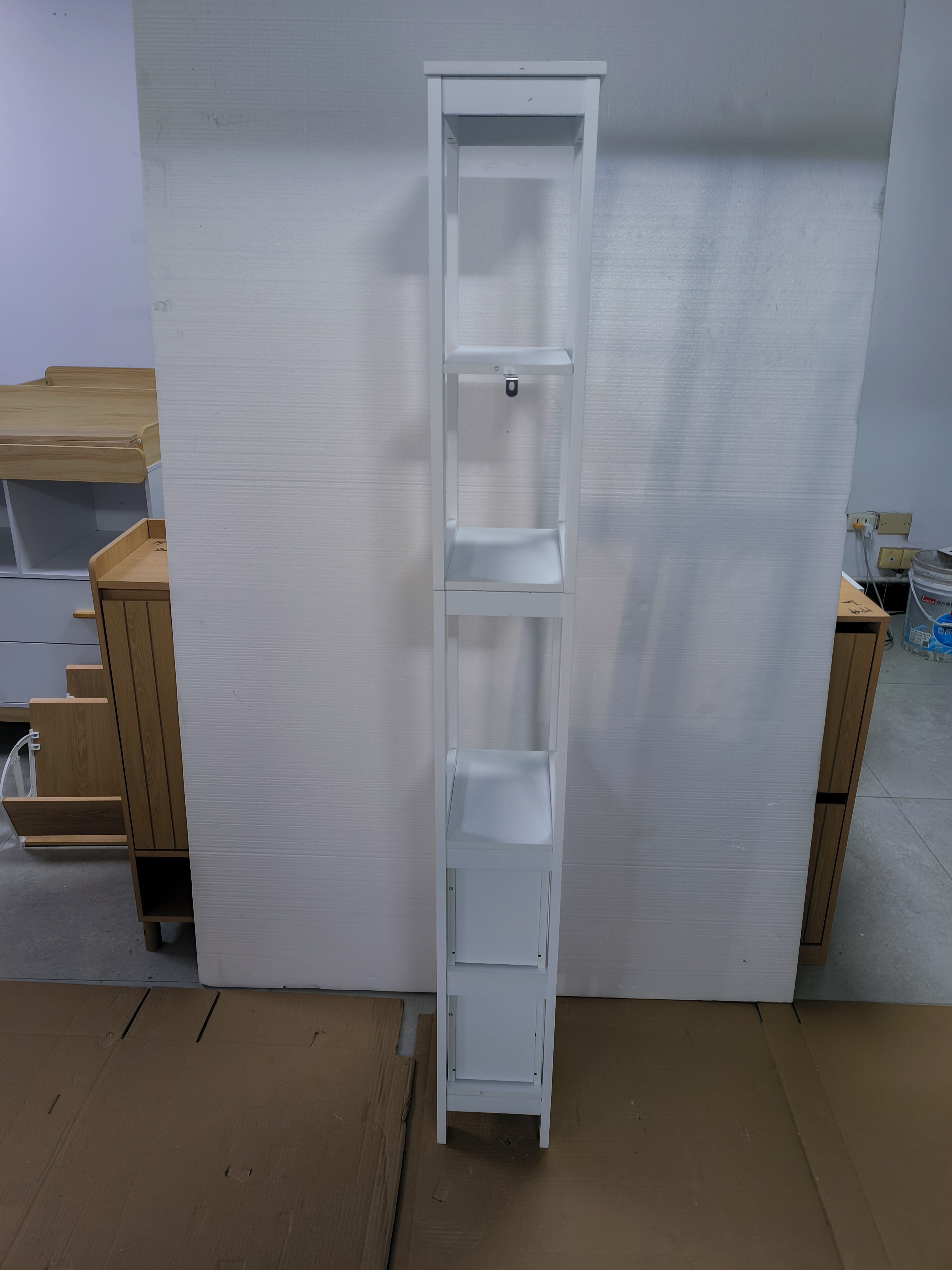 Logidon smal hoog badkamerkastje wit 20x30x160 cm