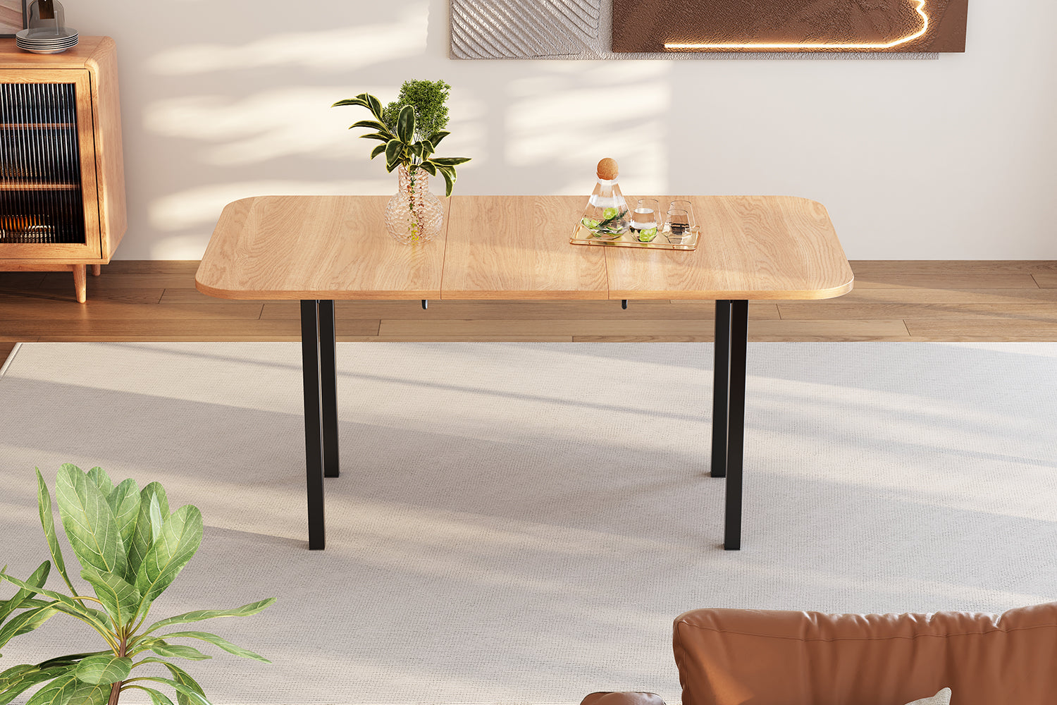 Logidon uitschuifbare eettafel 120-160 cm naturel eiken