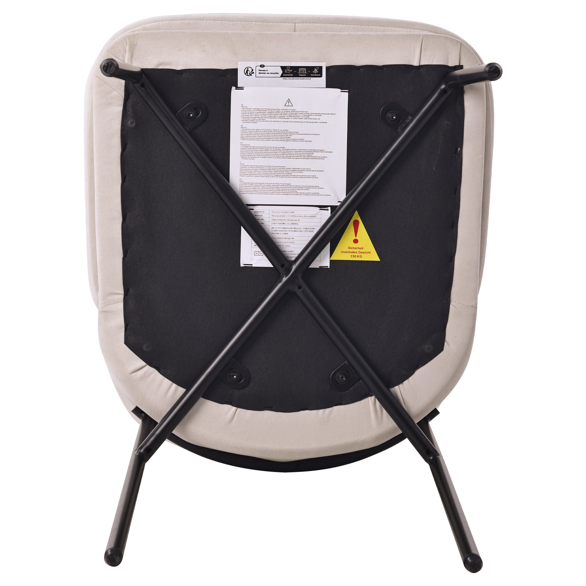 Logidon eetkamerstoelen set van 2 beige fluwelen dikke zitkussens metalen poten