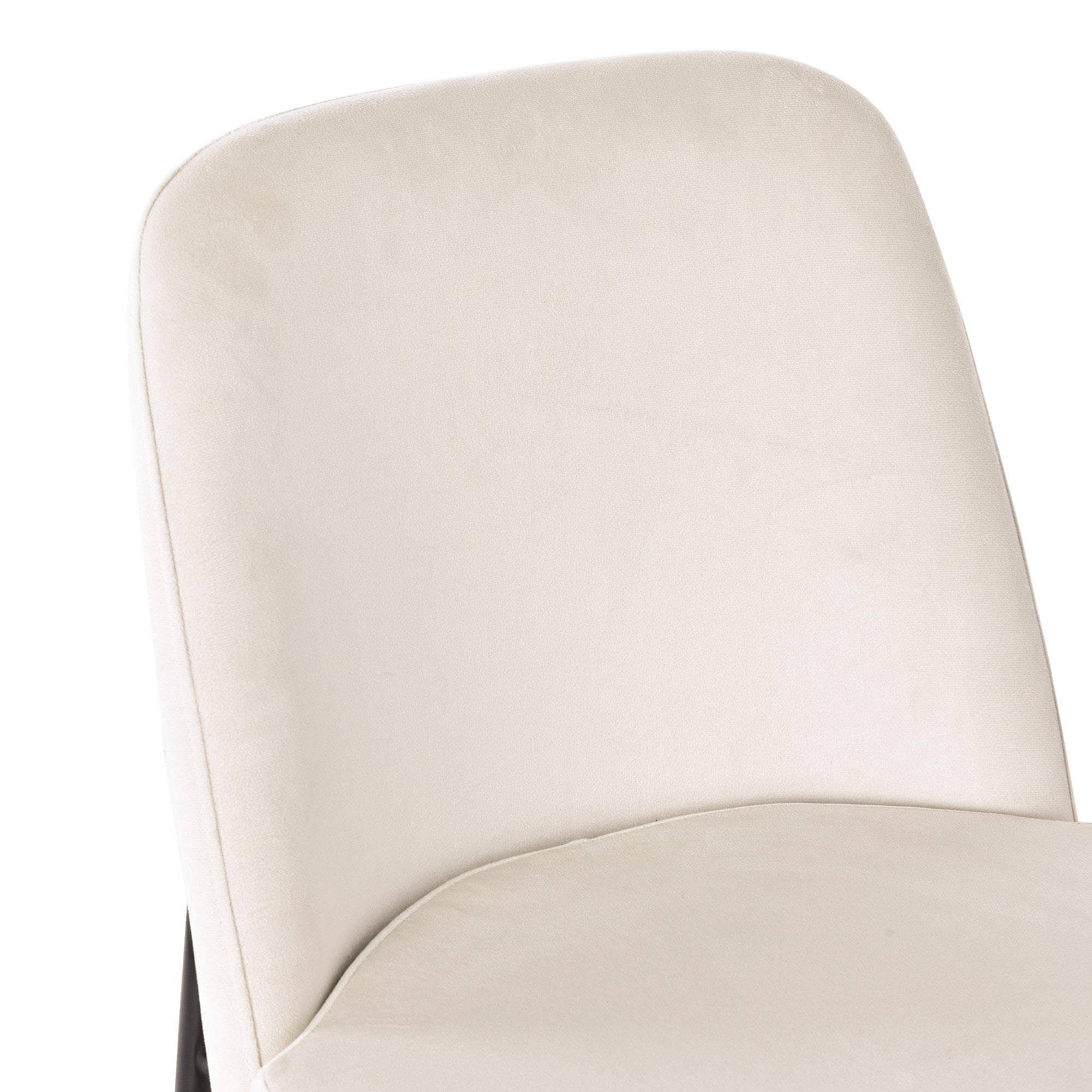 Logidon eetkamerstoelen set van 2 beige fluwelen dikke zitkussens metalen poten