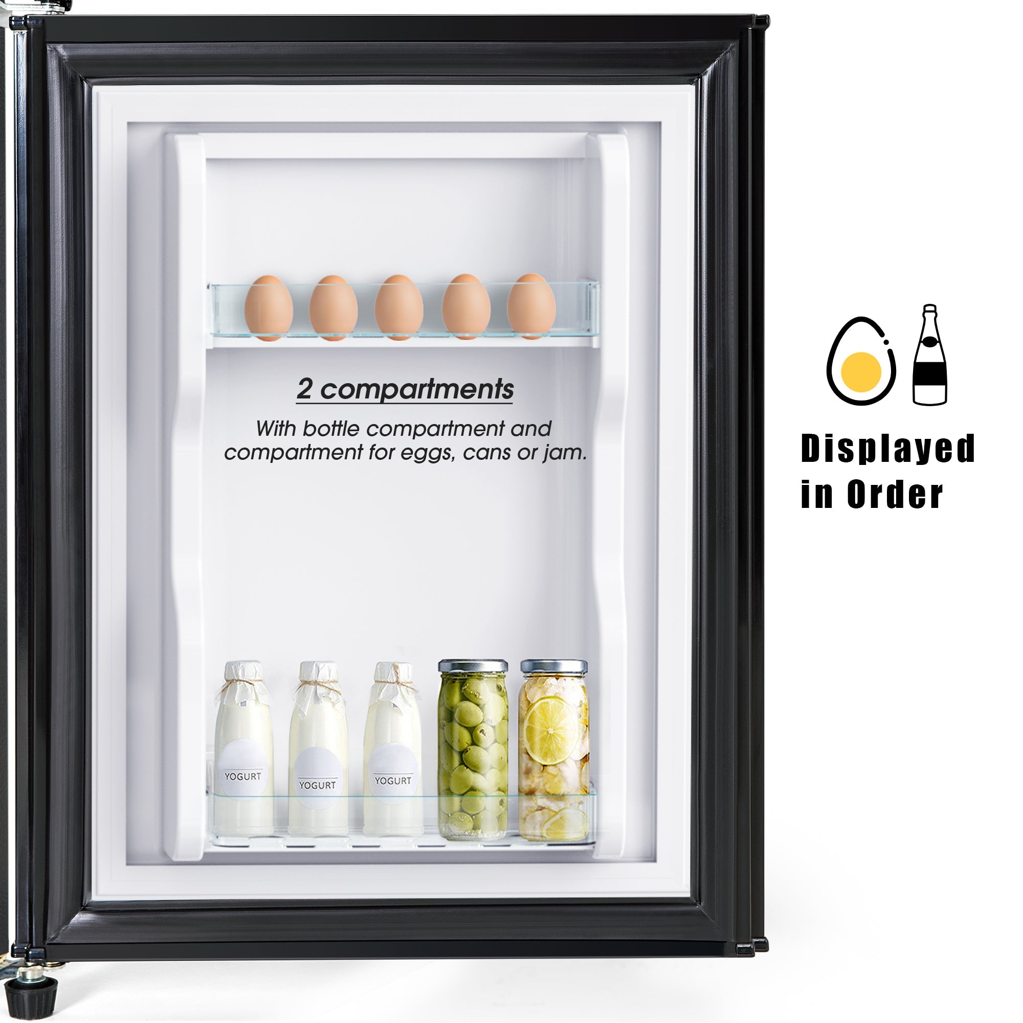 Logidon koel-vriescombinatie dubbele deur 86,8 cm hoog premium zwart