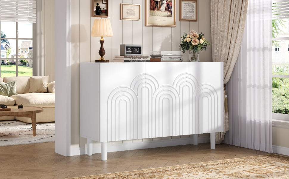 Logidon Dressoir 120x38,5x79 cm Wit MDF met 3 deuren