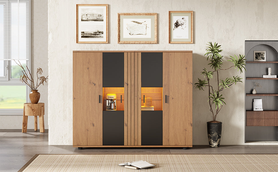 Logidon sideboard 140 x 35 x 113 cm Adjustable dividers 4 doors