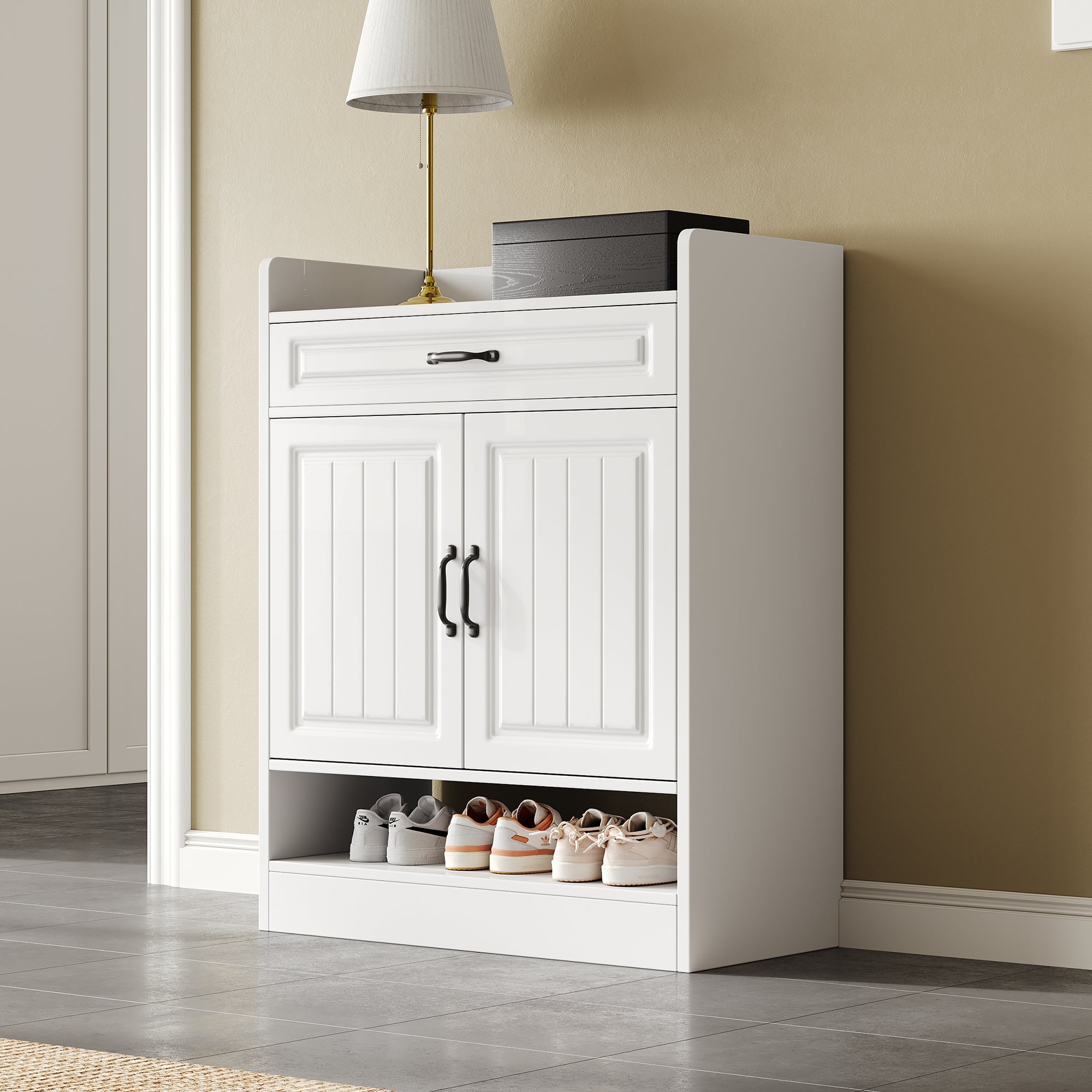 Logidon shoe cabinet white 75x36x95.5 cm with adjustable shelves