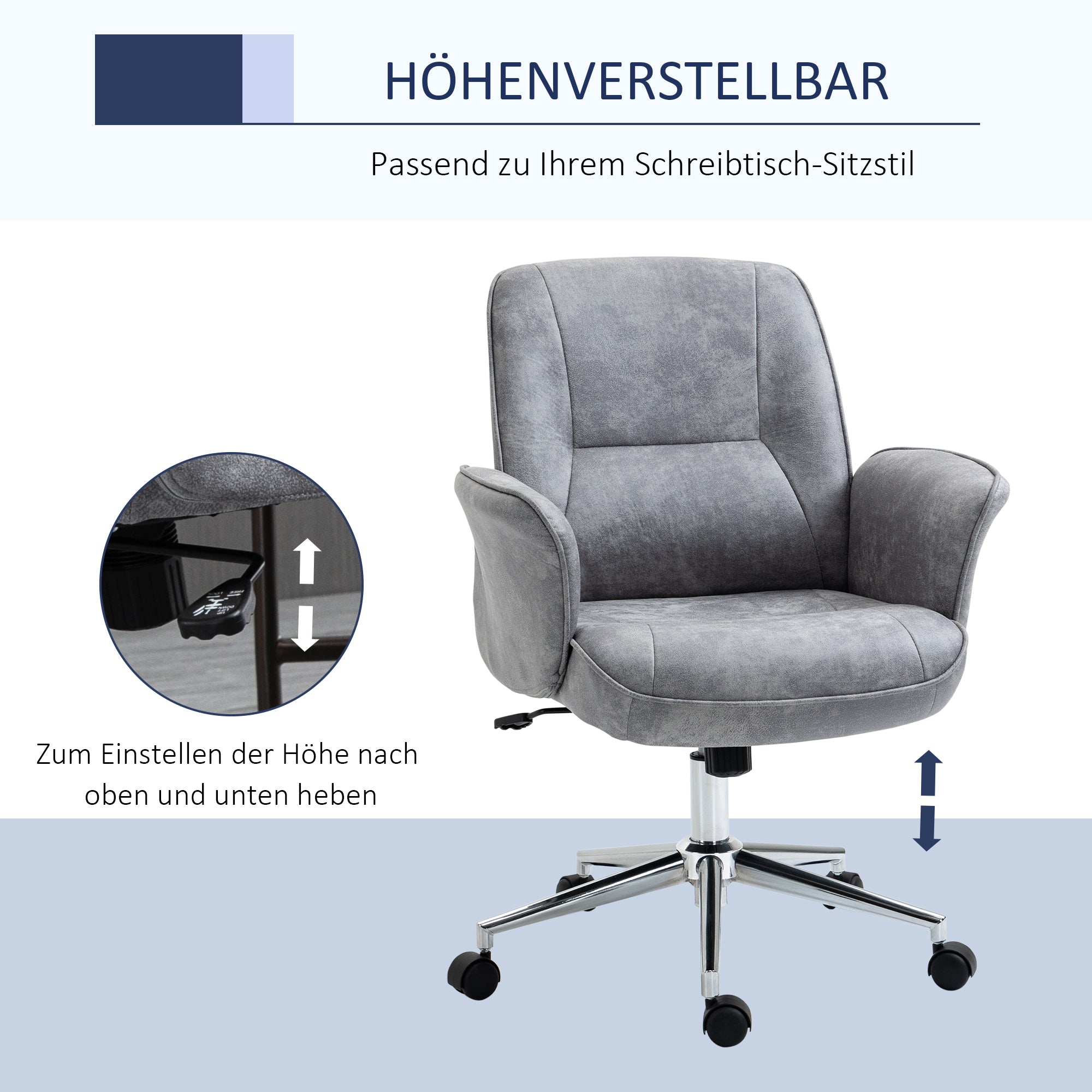 Logidon Vinsetto XXL Bureaustoel Ergonomische stoel Lichtgrijs