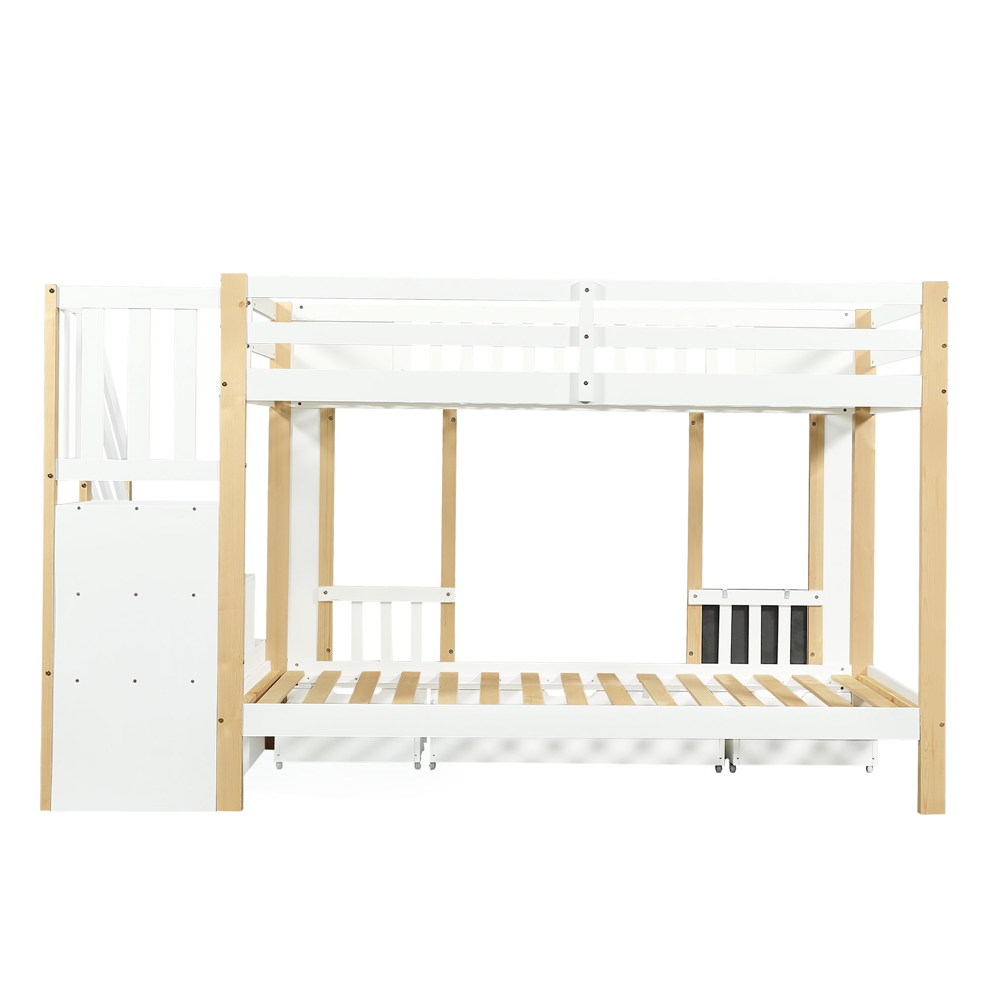 Logidon stapelbed kinderhoogslaper met trapkast opbergruimte 90x200