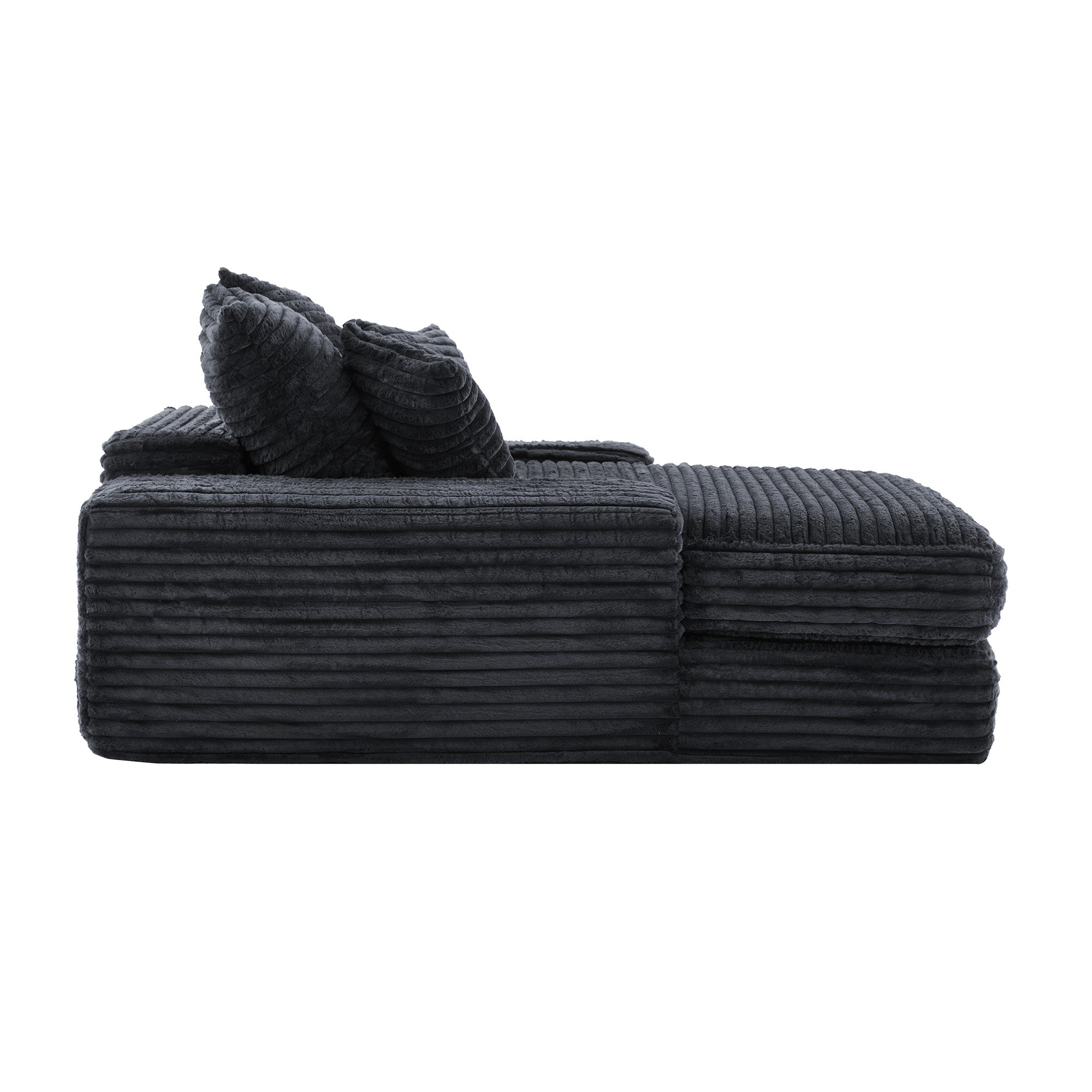 Logidon Luxe Cord Sofa Multifunctionele Slaapbank 4 Kussens Grijs