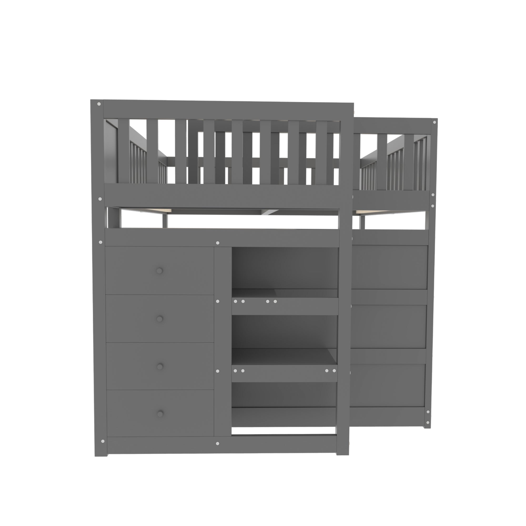 Logidon laag stapelbed 140x200 grijs veiligheidsstapelbed