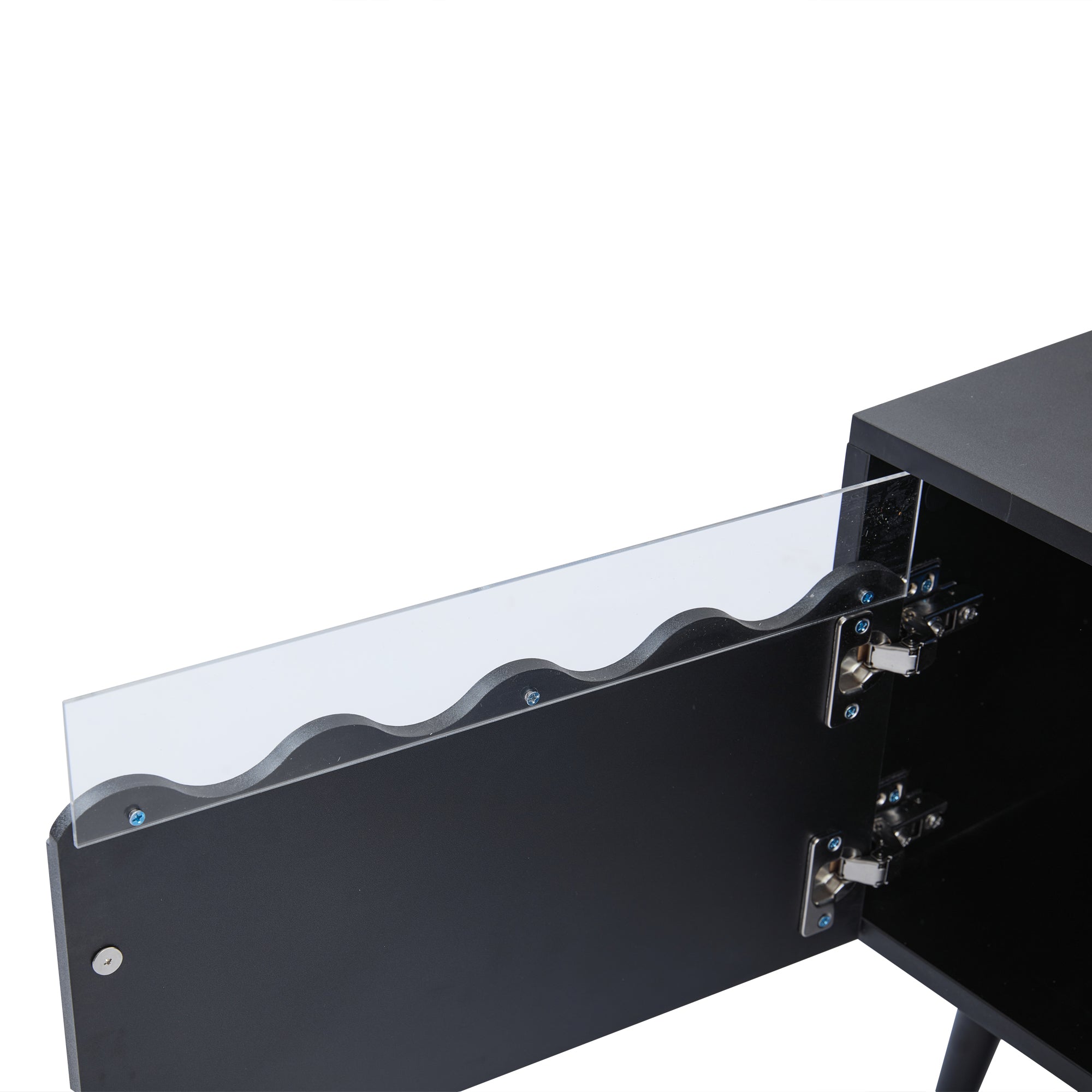 Logidon 176x38x45 cm zwart TV-lowboard met LED-verlichting