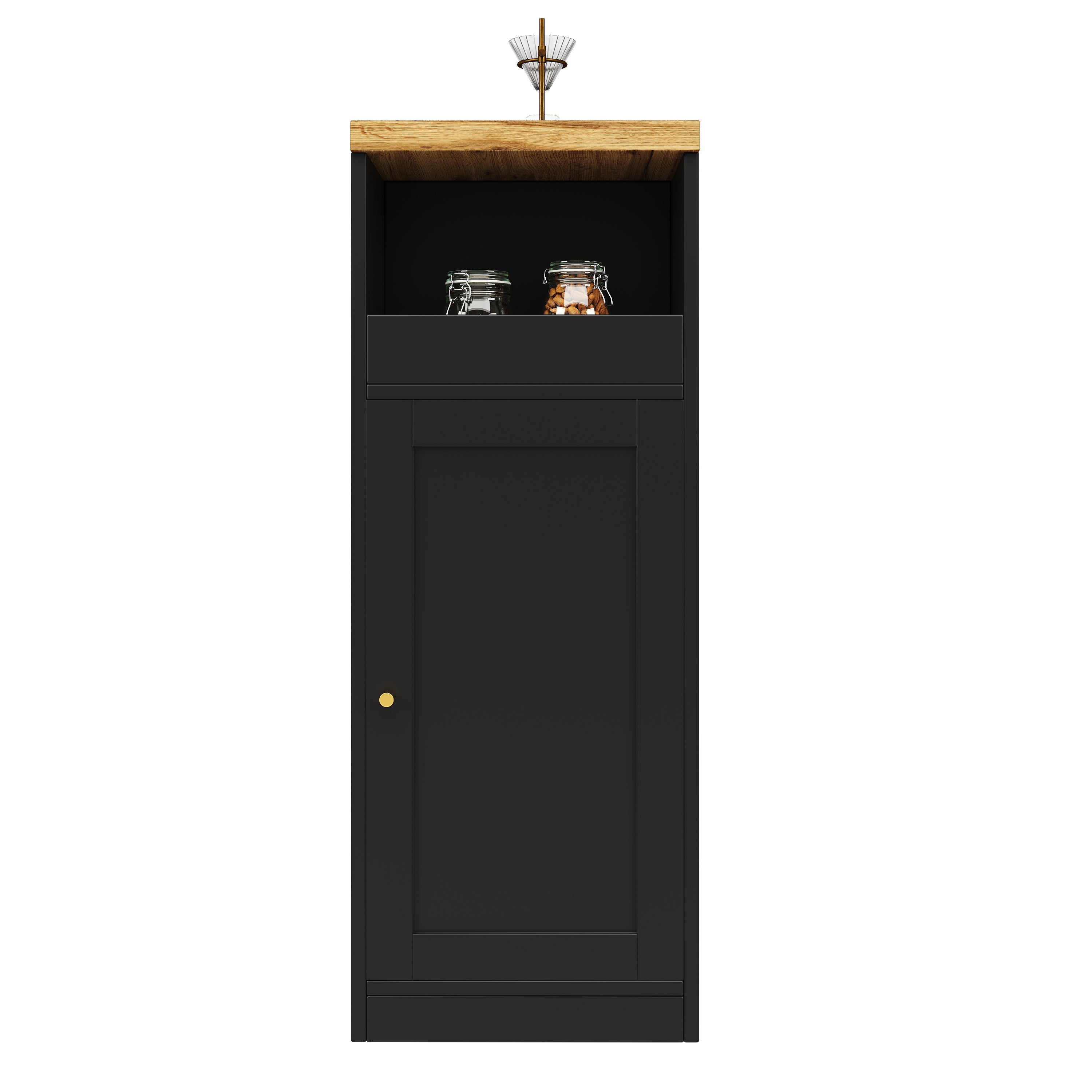 Logidon Draaibare Bartafel Mat Zwart 198x39x97 cm Met LED Glazen Deur