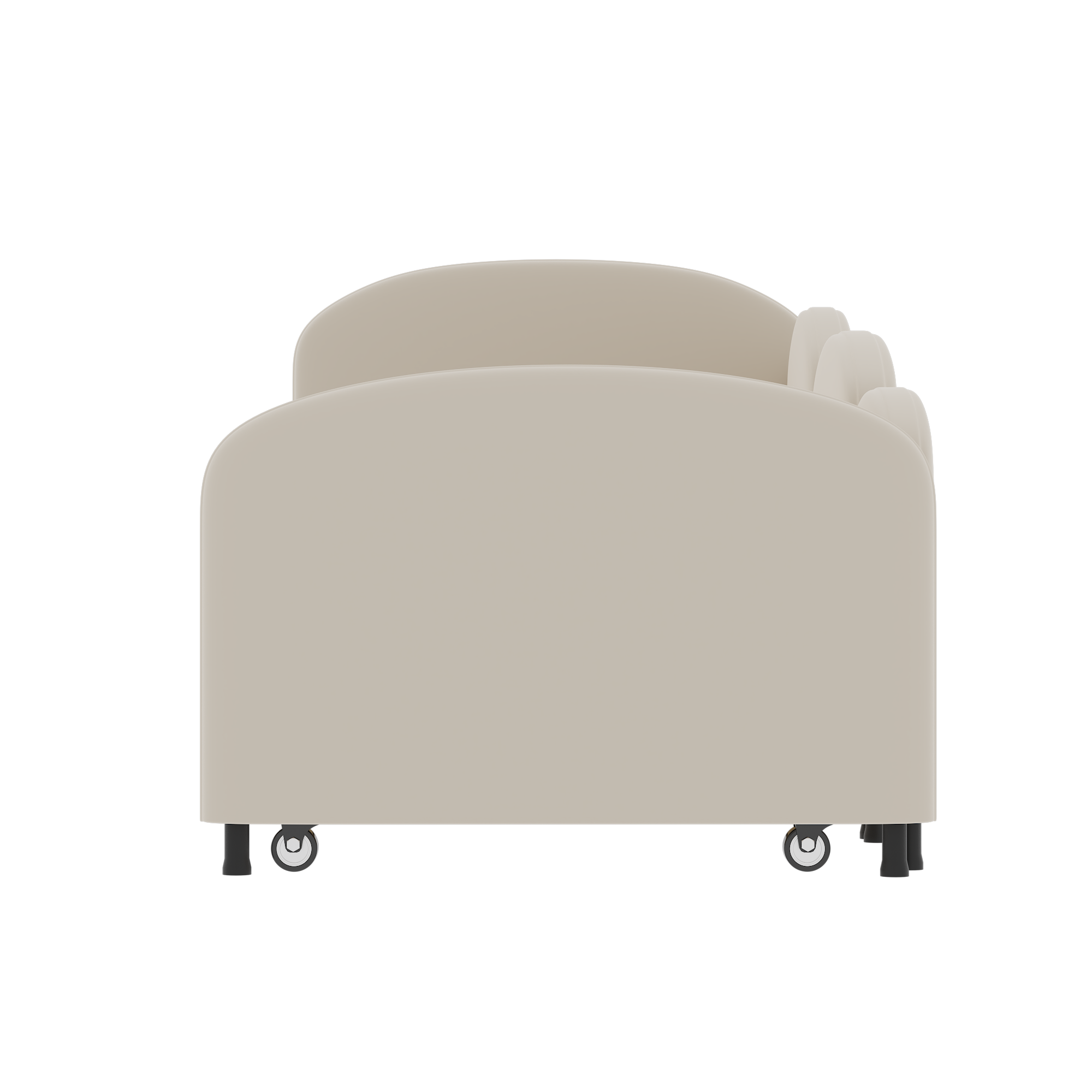 Logidon 2-persoonsbed, gestoffeerd met lades fluweelbeige