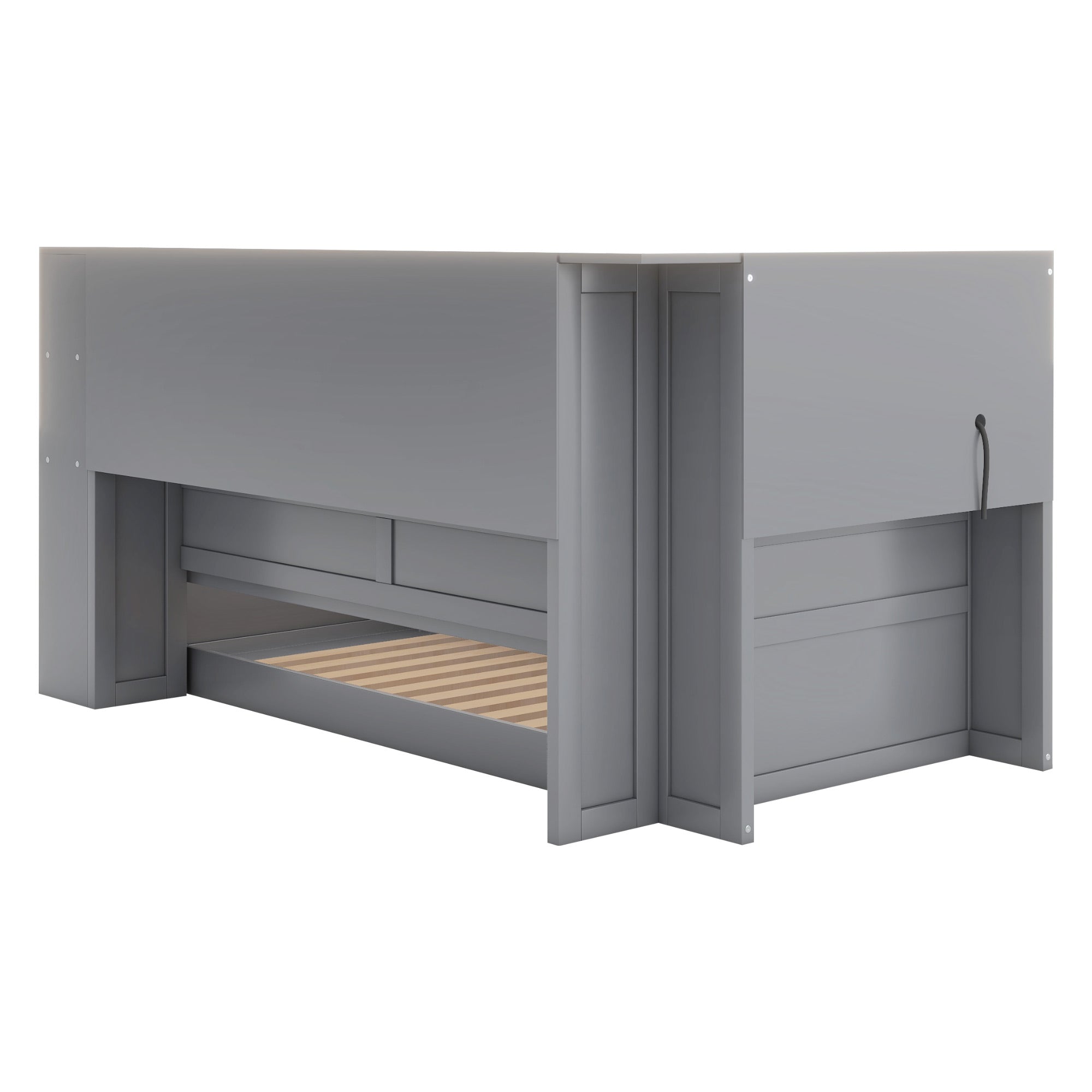 Logidon daybed 90x200 cm grijs met uitschuifbaar bed USB opbergvak
