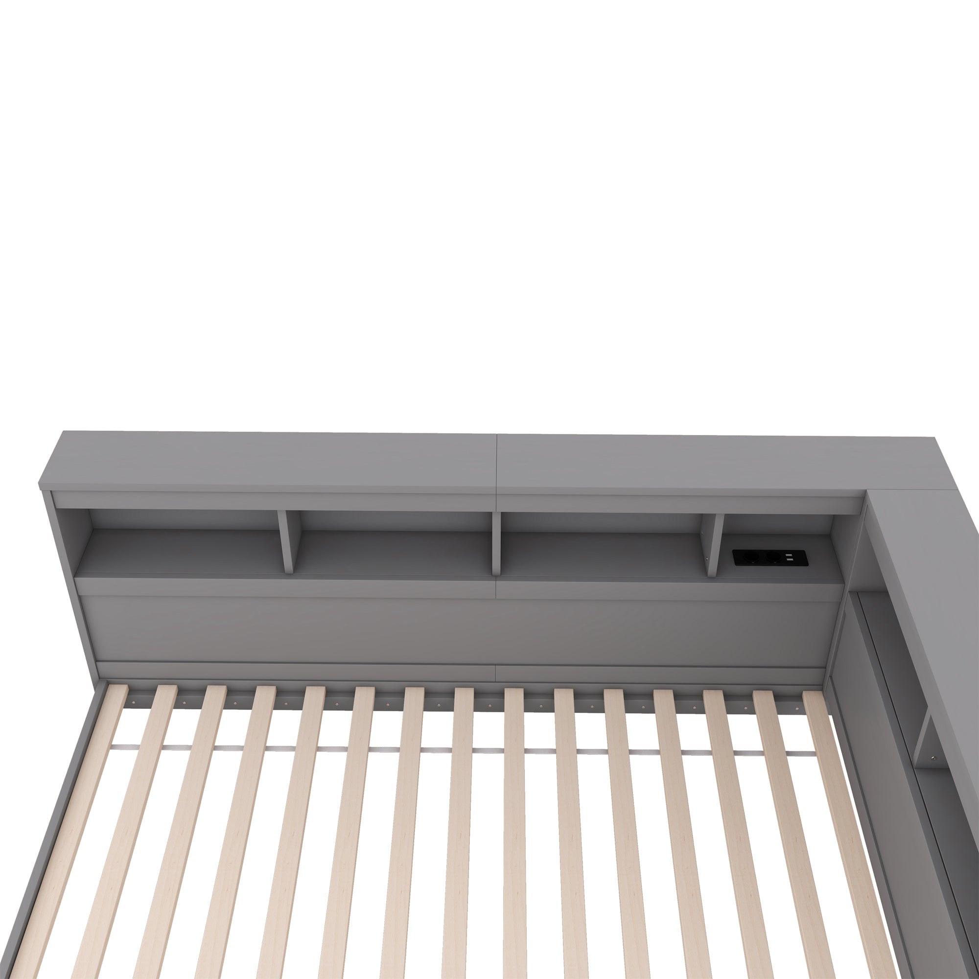 Logidon daybed 90x200 grijs inclusief stopcontact en USB lattenbodem