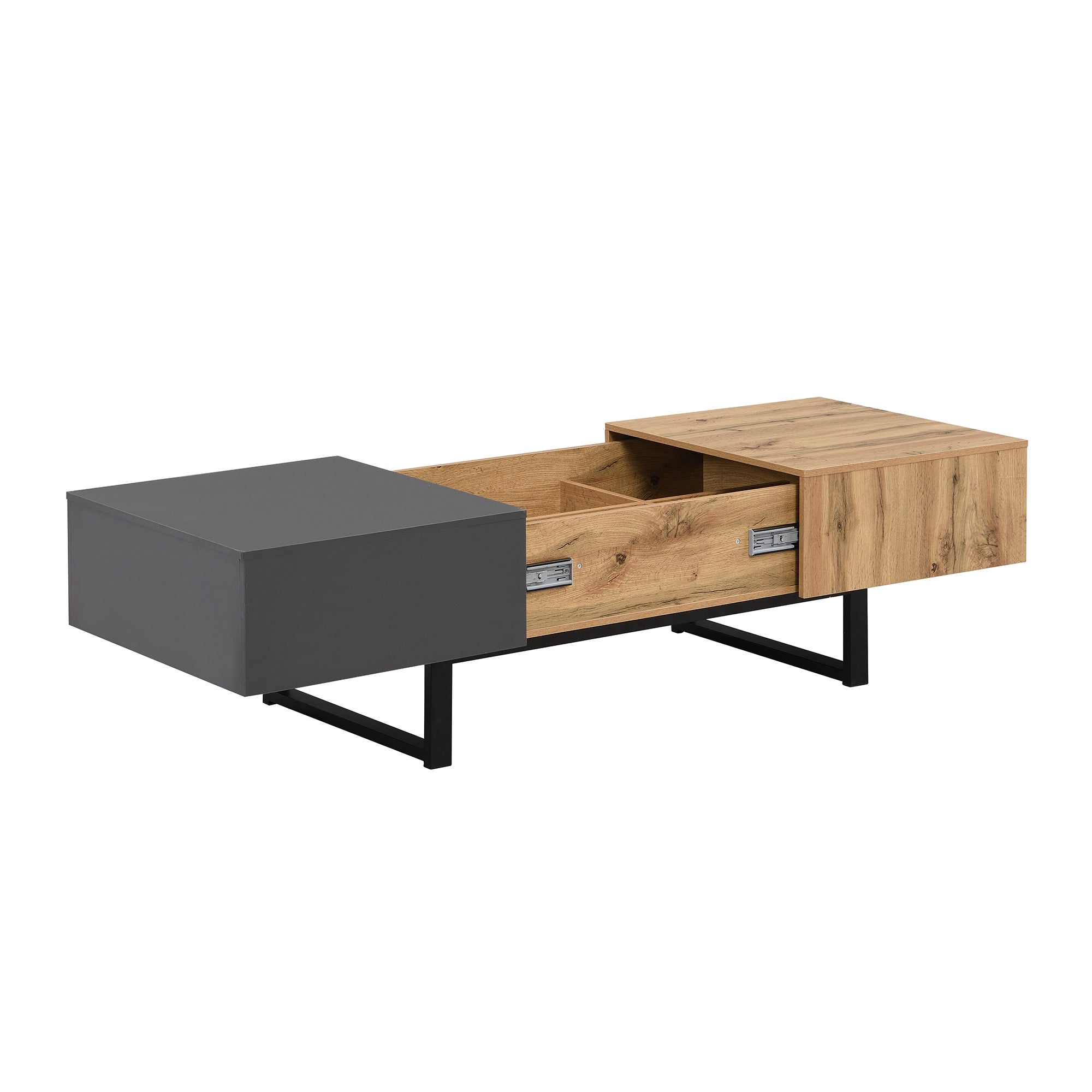 Logidon Salontafel met verschuifbare opbergruimte 155x55x22 cm