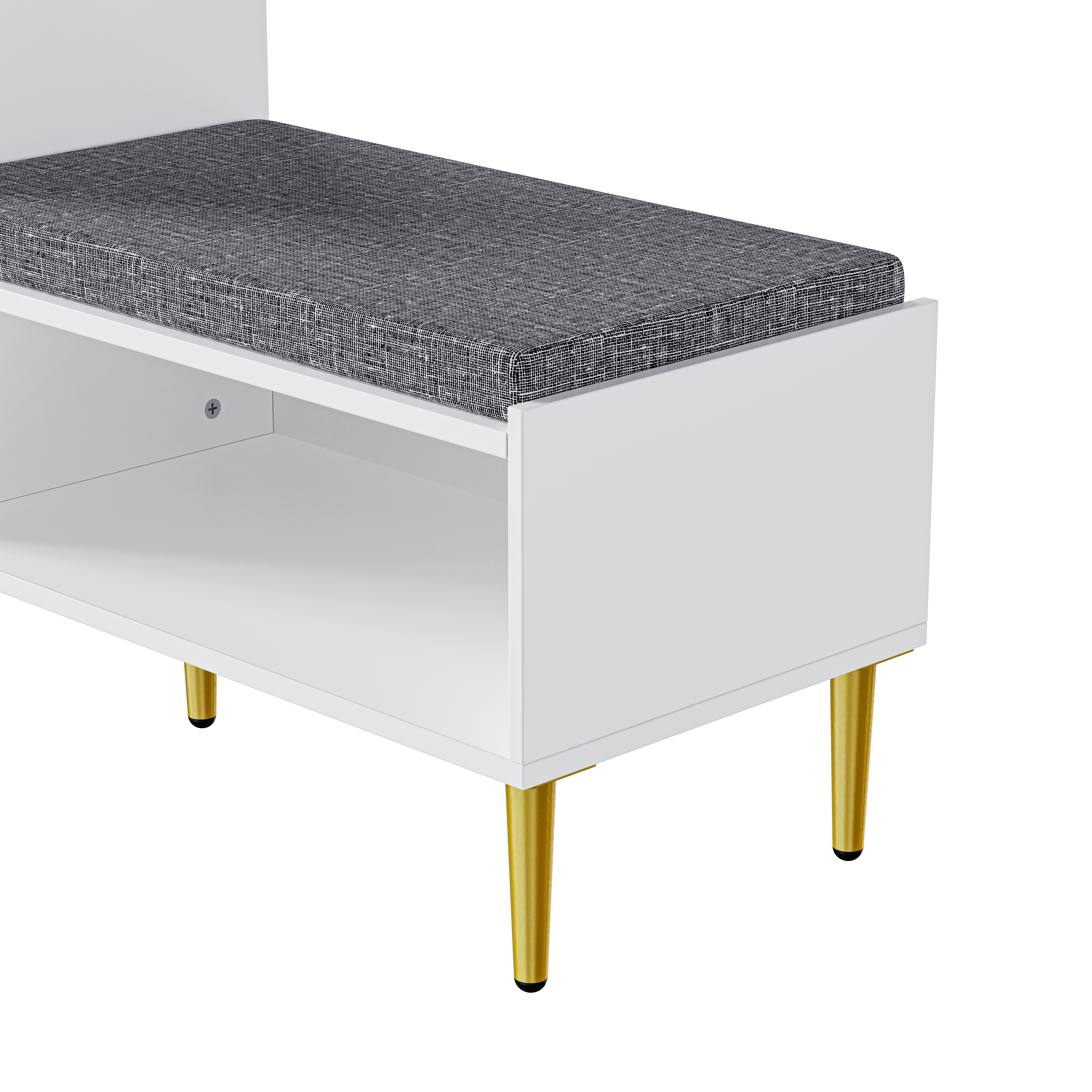 Logidon Moderne Schoenenkast Met Bank Wit 100x35x82 cm