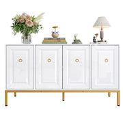 Logidon dressoir hoogglans wit 140x80x40 cm gouden handgrepen