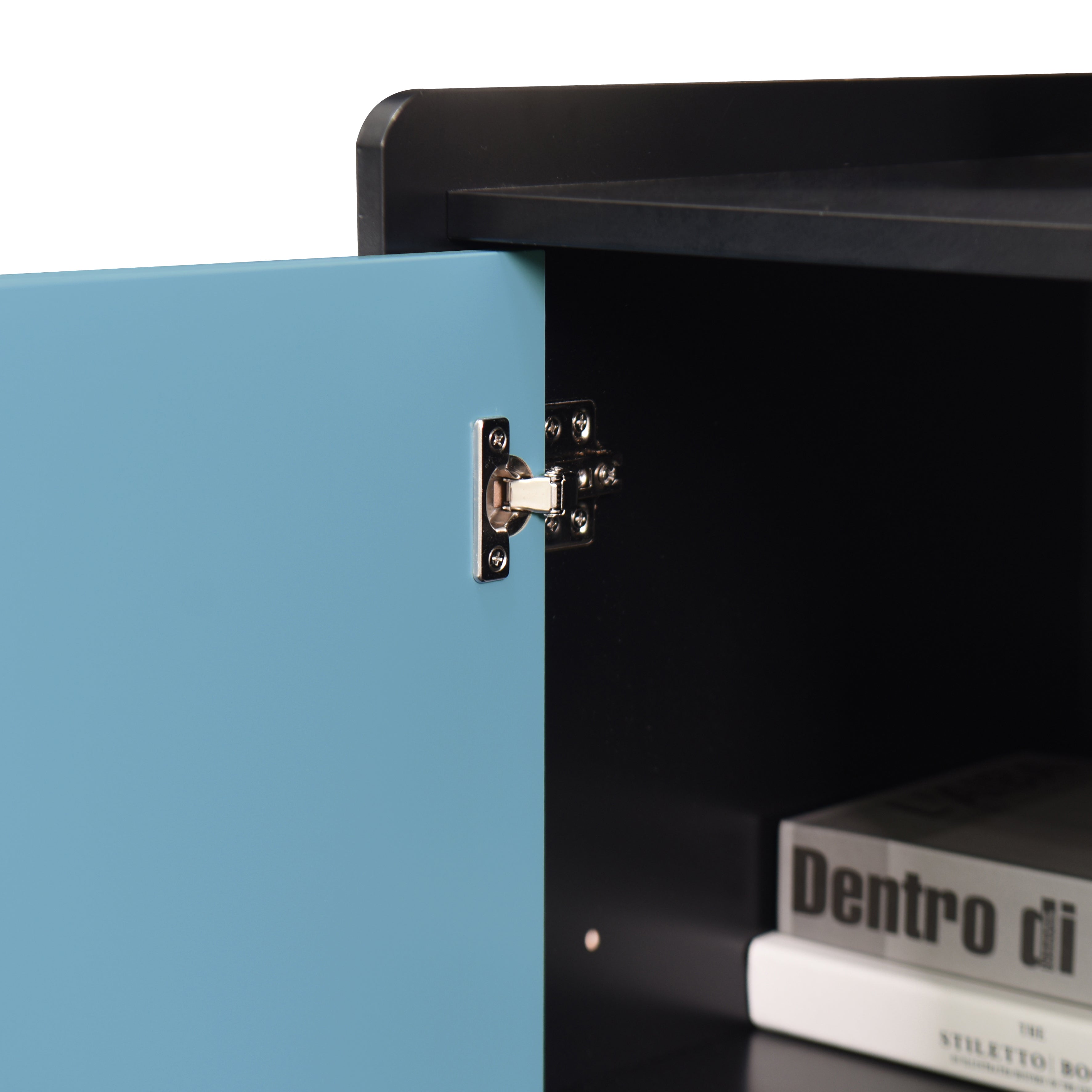 Logidon Dressoir Buffetkast 90 cm Blauw Wit Geometrische Fronten