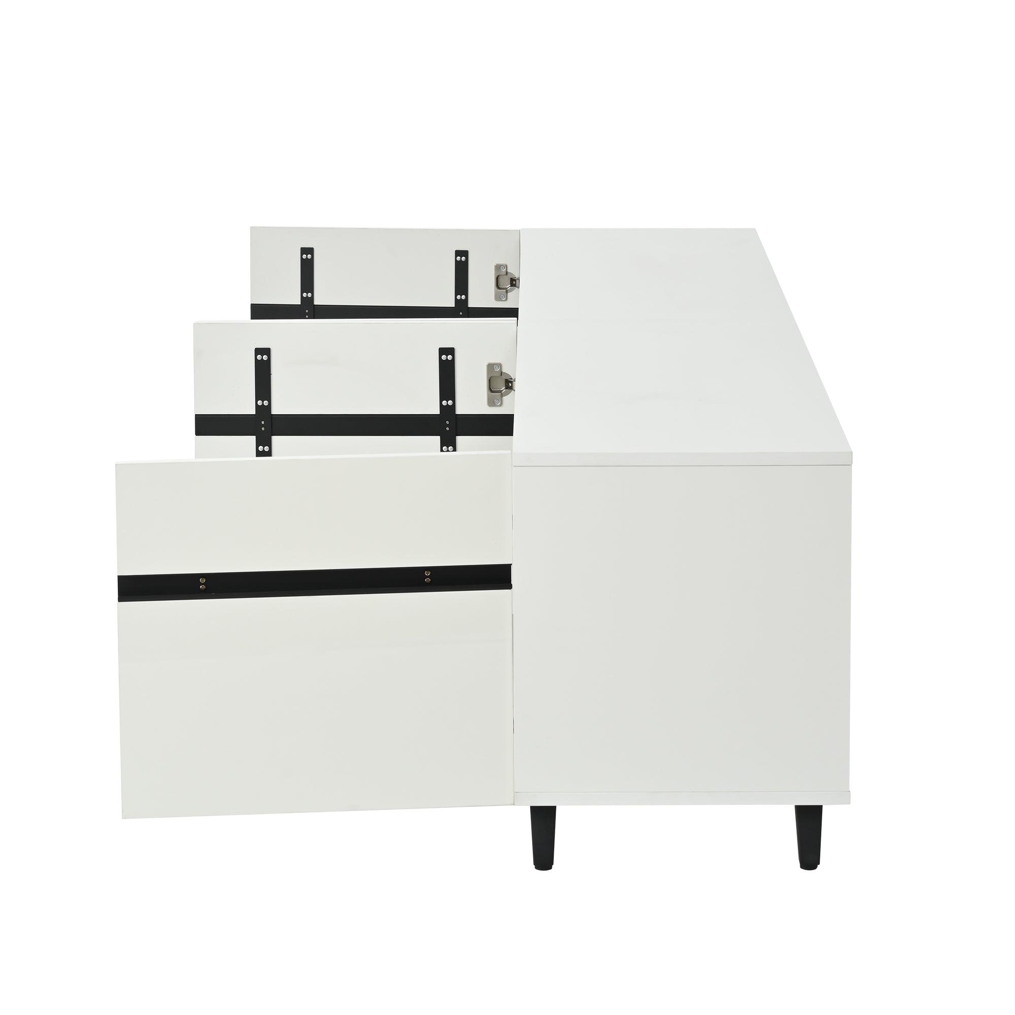 Logidon TV-meubel 180x40x49 cm wit hoogglans 4 kasten