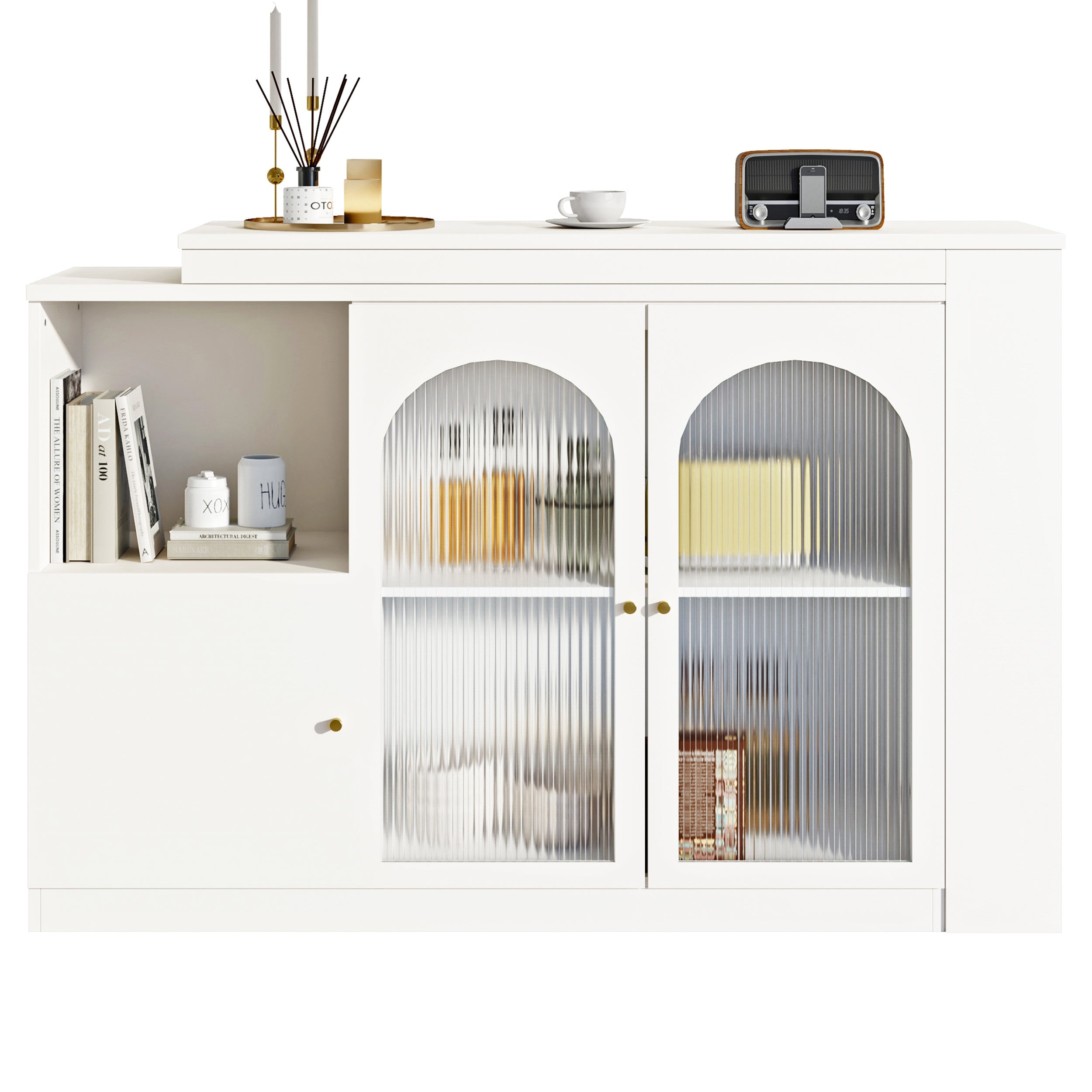 Logidon 360 graden draaibare bartafel 120x40x97 cm wit
