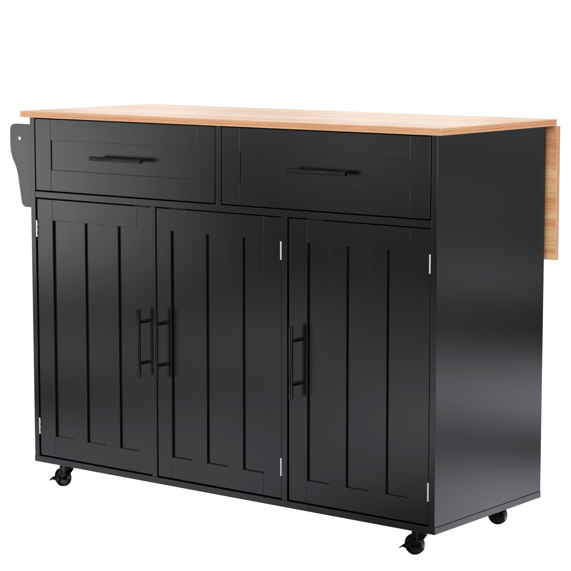 Logidon dining room trolley black 129x46x91.5 cm folding worktop