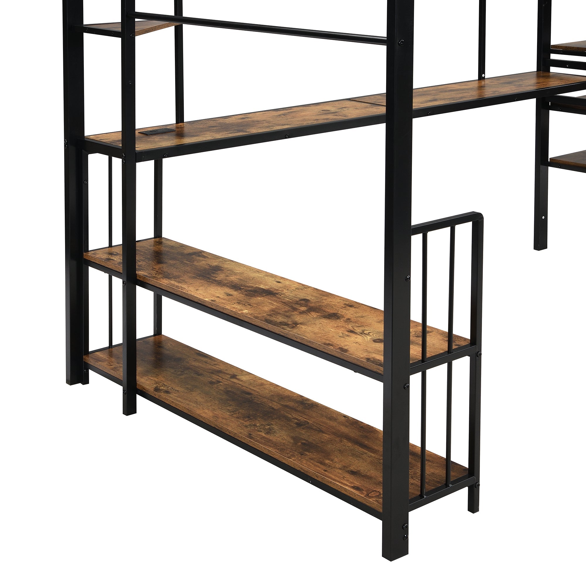 Logidon hoogslaper 120x200 zwart met ladder en oplaadpoort