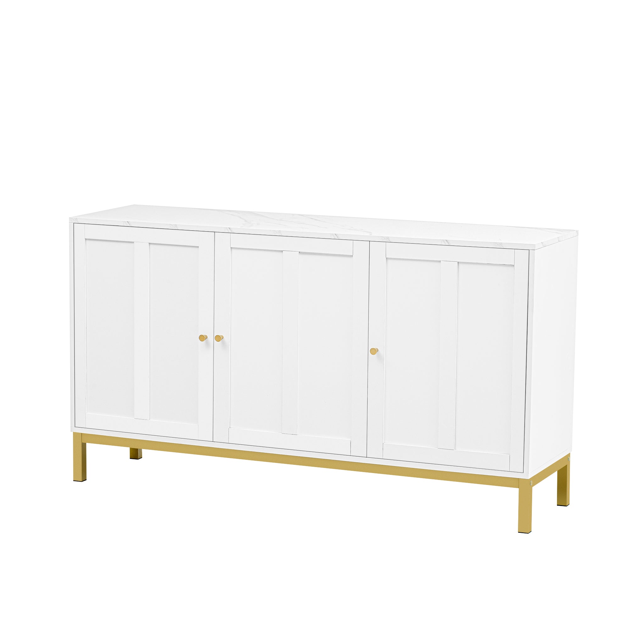 Logidon sideboard 3 doors with marble table top white 140 cm