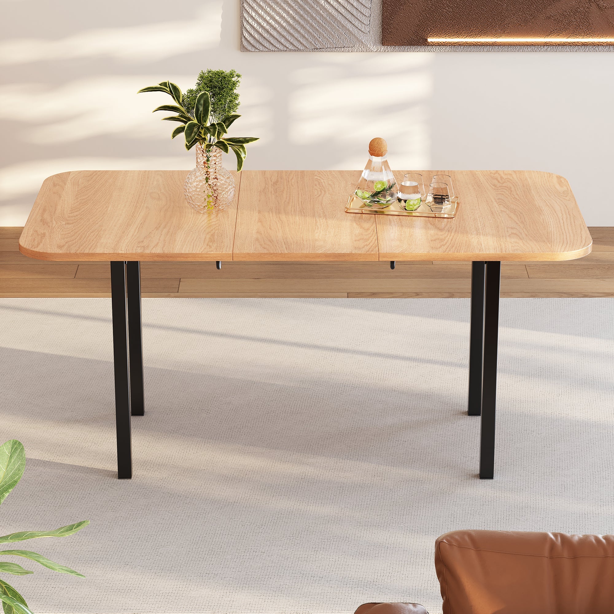 Logidon uitschuifbare eettafel 120-160 cm naturel eiken
