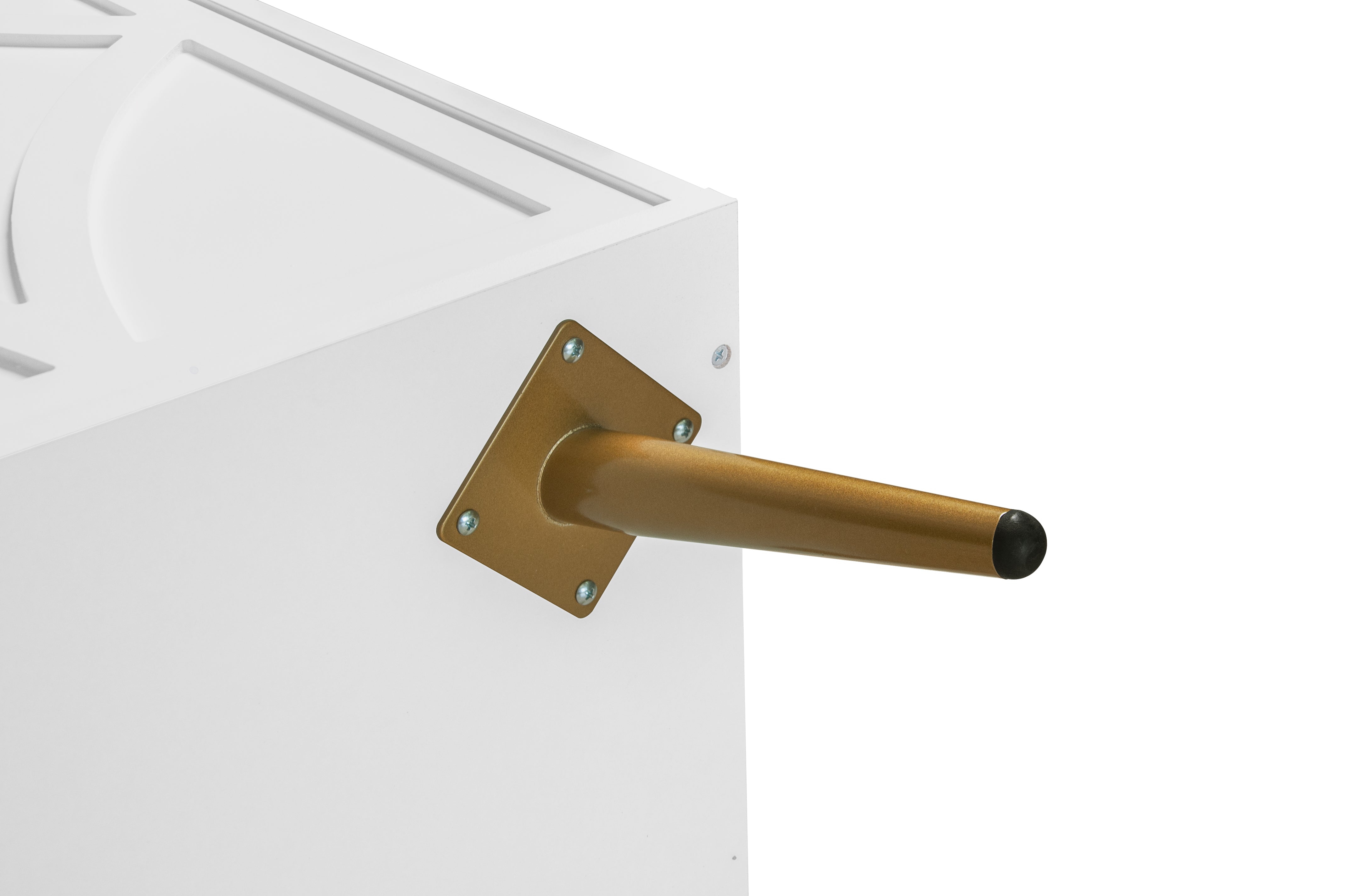 Logidon dressoir 3 deuren wit met 3D-snijpatroon en gouden poten