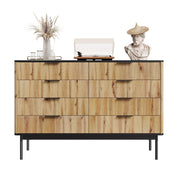 Logidon Modern dressoir 120x39,5x80 9 laden natuurlijke houtlook