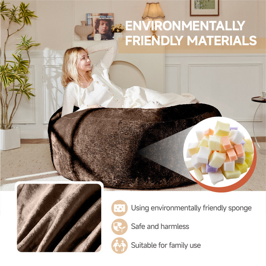 Logidon 5FT Zitzak Bruin Comfortabele loungestoel voor volwassenen