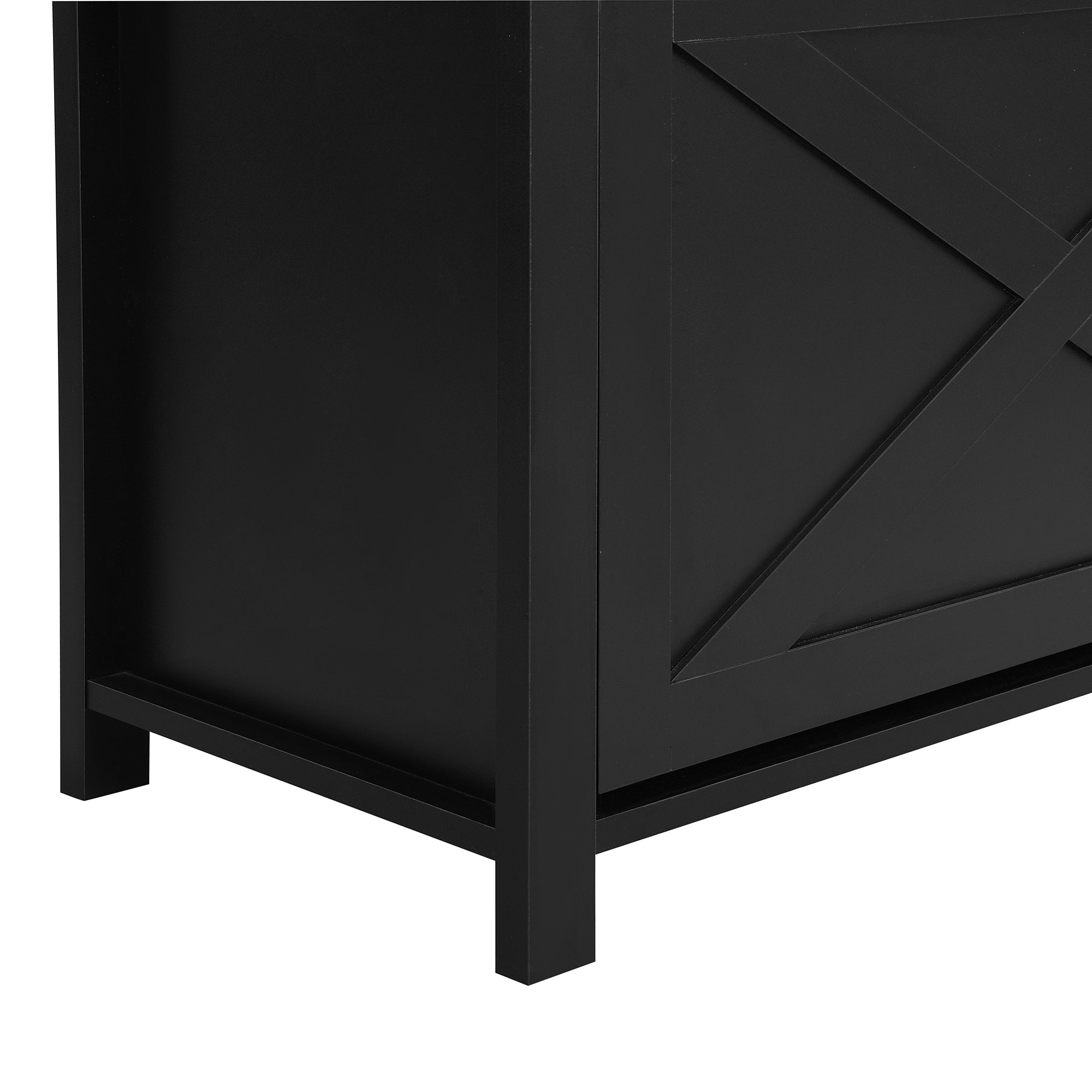 Logidon Garderobekast Zwart 75x35x195 cm Halboom met Schoenenrek