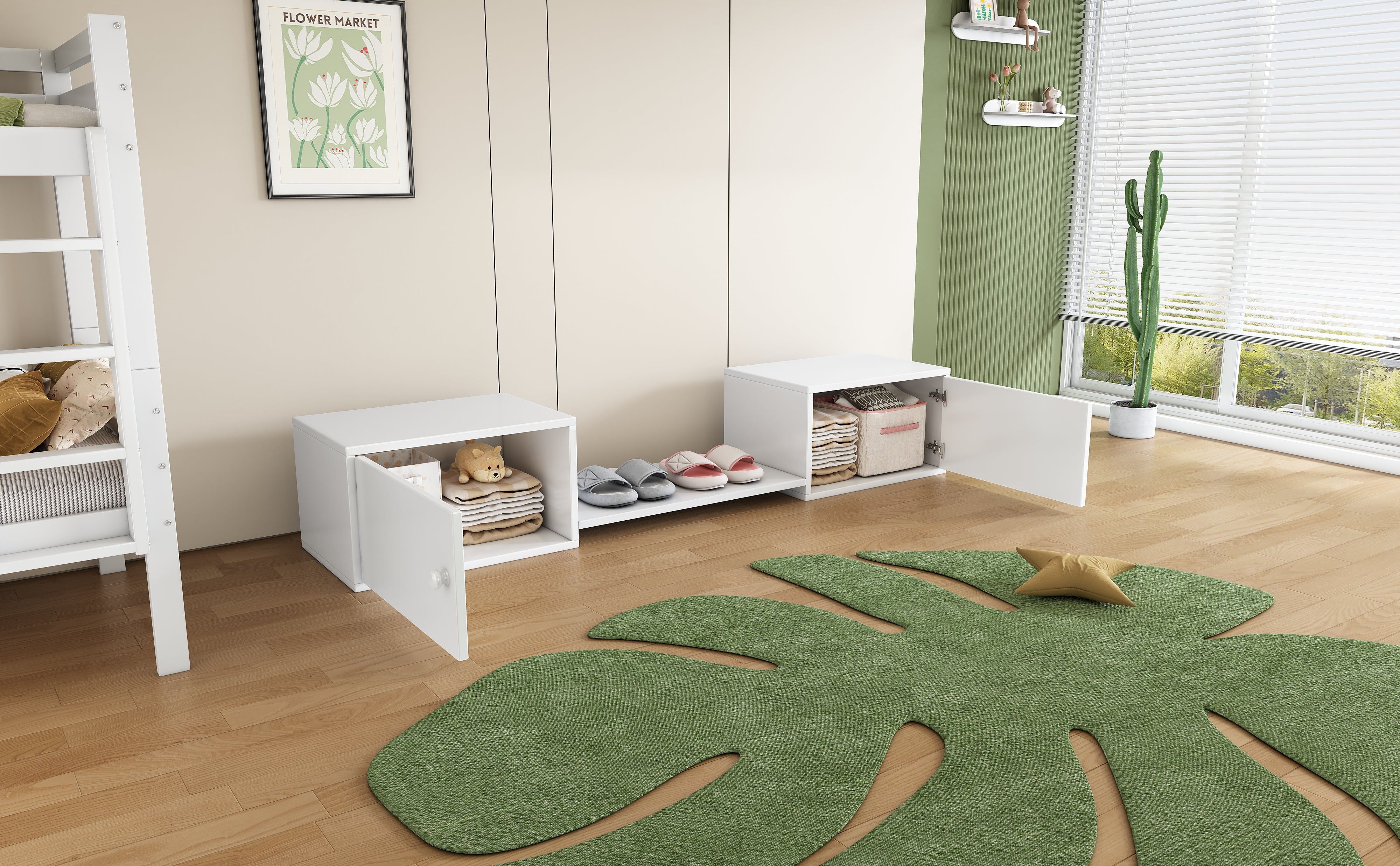 Logidon Shoe Cabinet White 189x40x34.5 cm - Versatile shoe bench