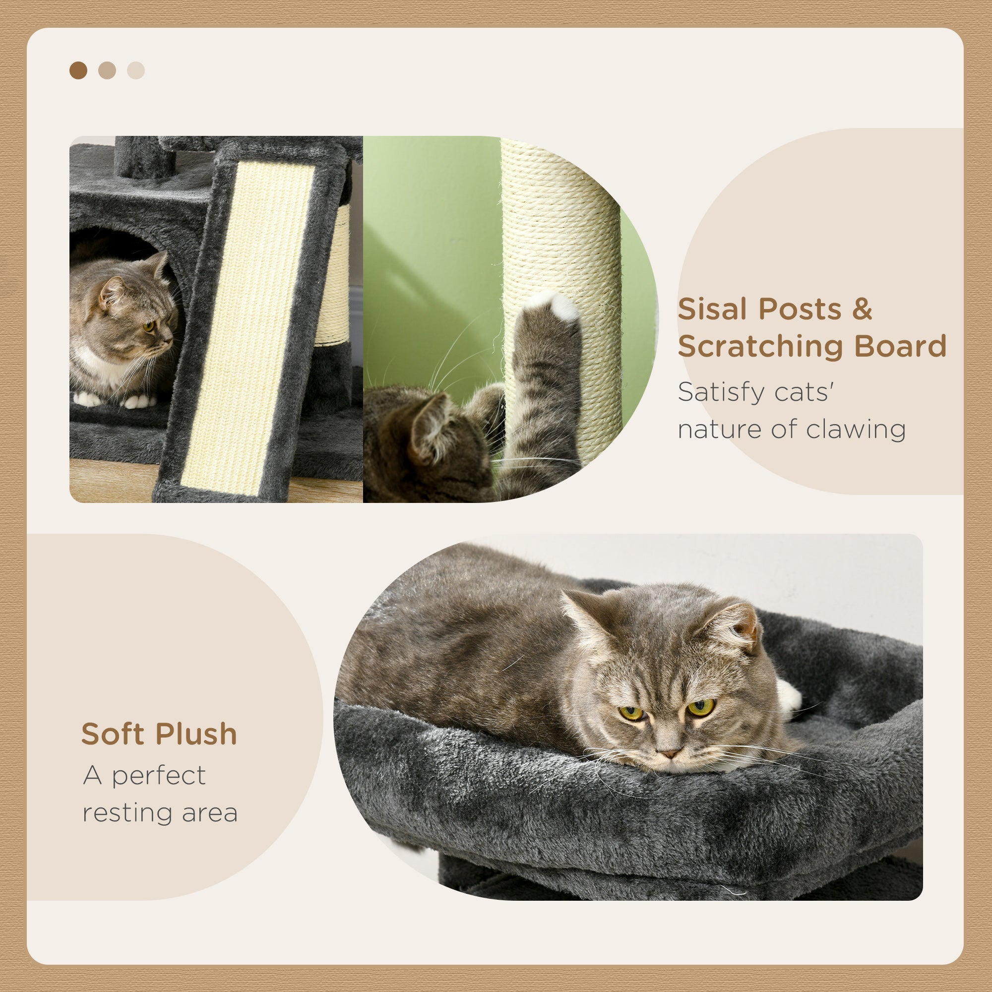 Logidon Sisal Krabpaal tot 30 kg met Sisalzuil Pluche Donkergrijs