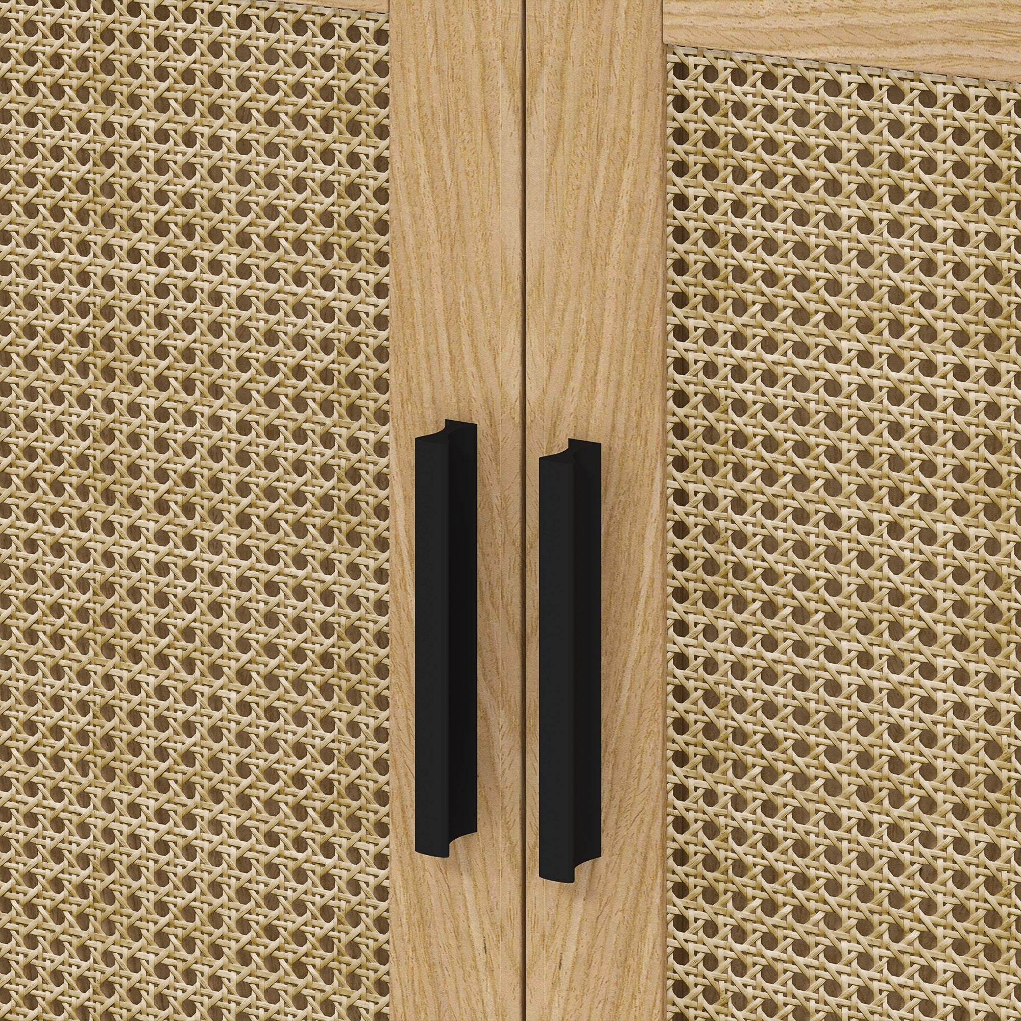 Logidon eiken onderkast 60x39x60 cm rotanlook kantelbeveiliging