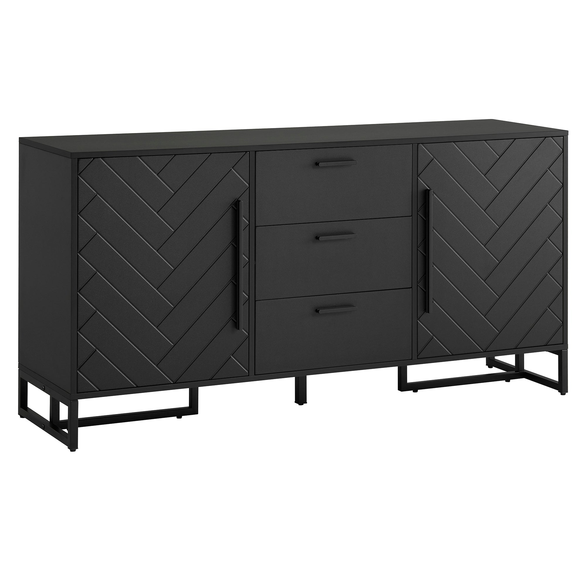 Logidon dressoir met visgraatmotief, 2 deuren en 3 lades
