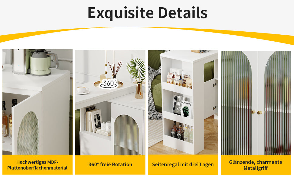 Logidon 360 graden draaibare bartafel 120x40x97 cm wit