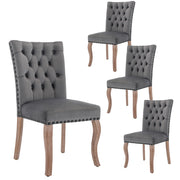 Logidon Eetkamerstoel Grijs Fluweel Met Deurklopper Set van vier stoelen