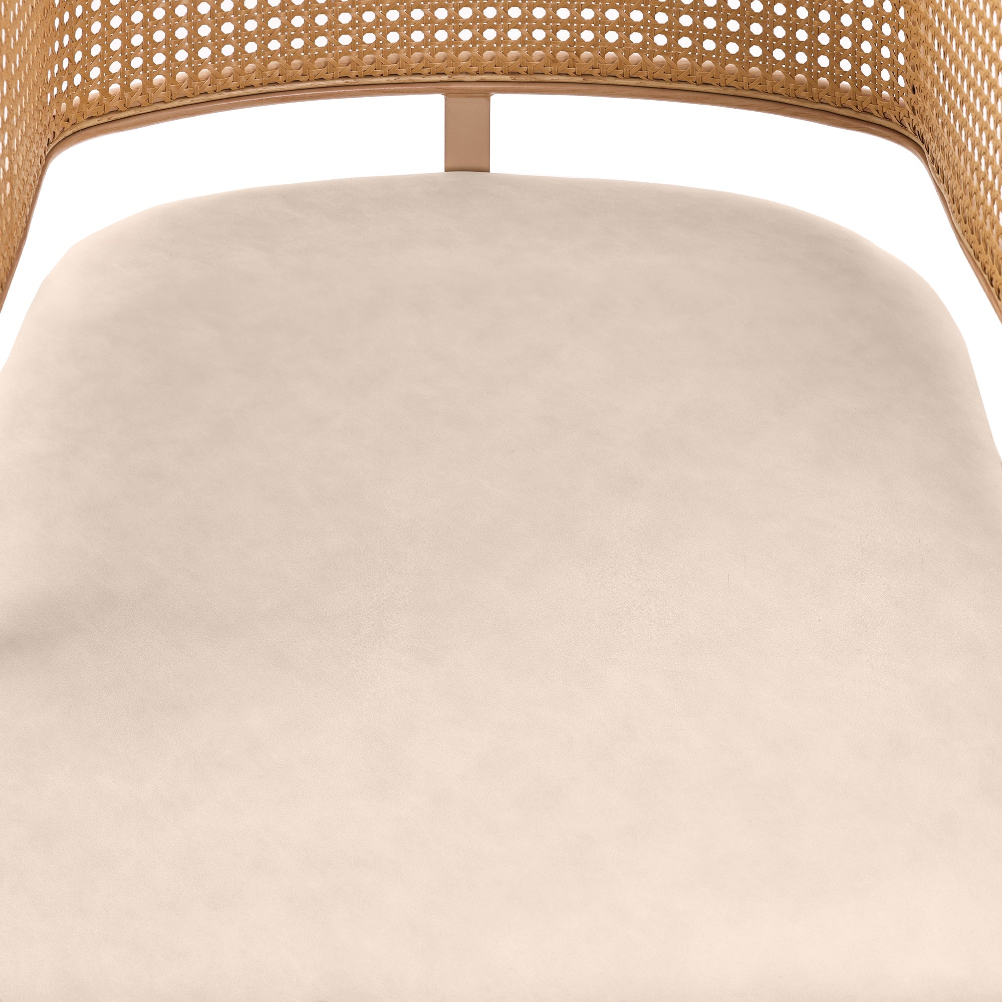 Logidon Set of 4 Dining Chairs Rattan Back PU Leather Beige Brown