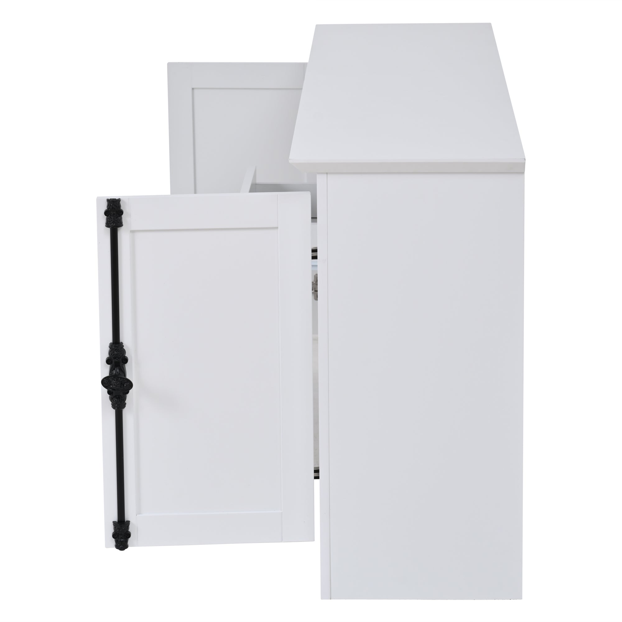 Logidon dressoir 130x35x70 cm wit 2 deuren, 1 lade, 3 wijnvakken