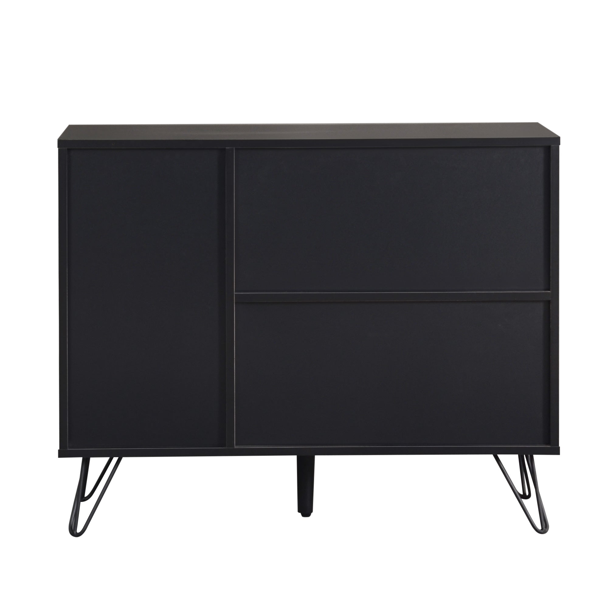 Logidon opbergkast dressoir zwart houtlook 90x30x71,5 cm