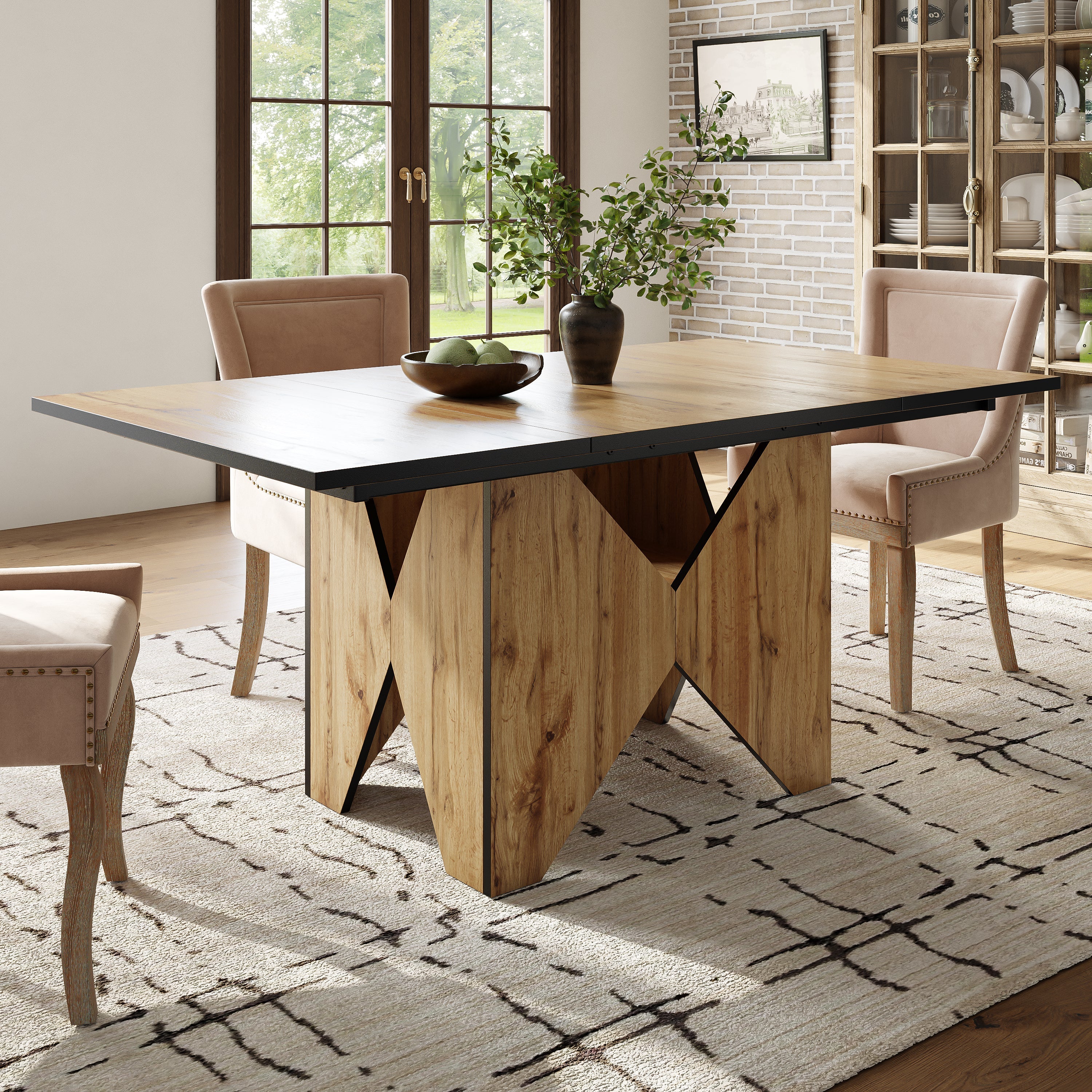 Logidon Moderne eettafel hout 138x80x75 cm lichtbruin MDF