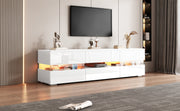 Logidon Wit hoogglans TV-meubel LED-verlichting 160x39x45 cm